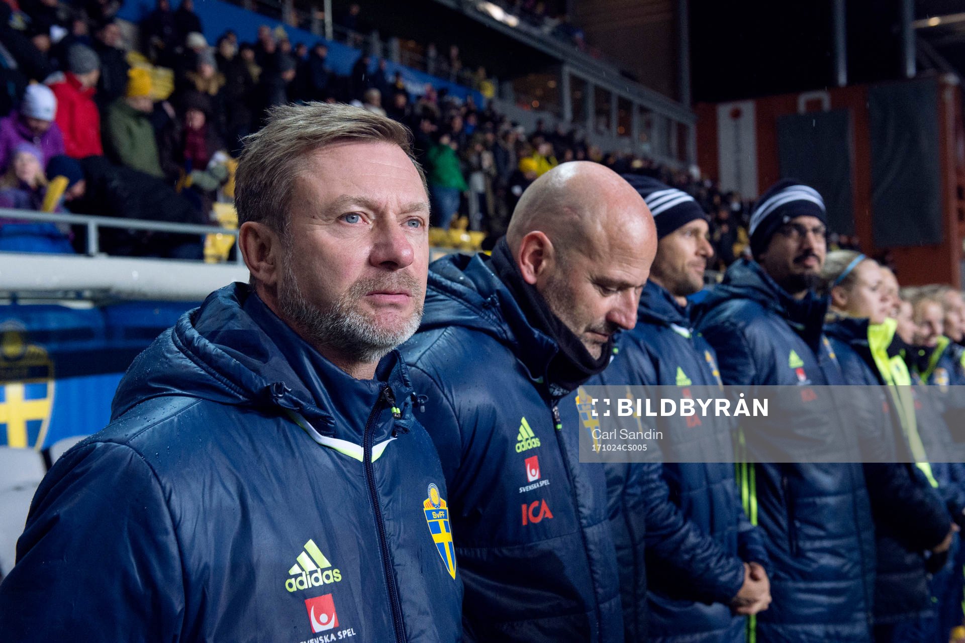Sveriges förbundskapten Peter Gerhardsson och assisterande