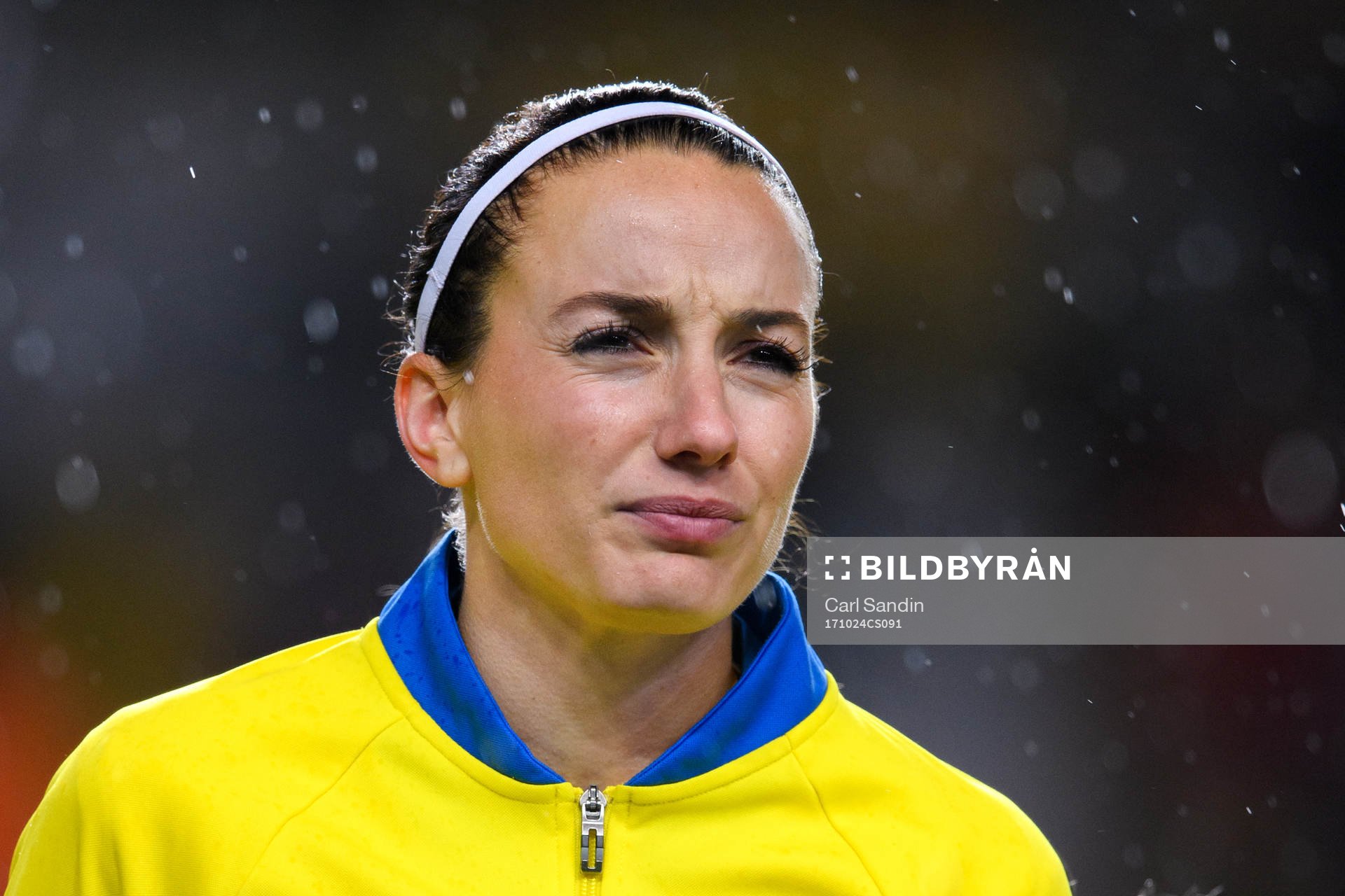 Sveriges Kosovare Asllani vid lineup innan VM-kvalmatchen i