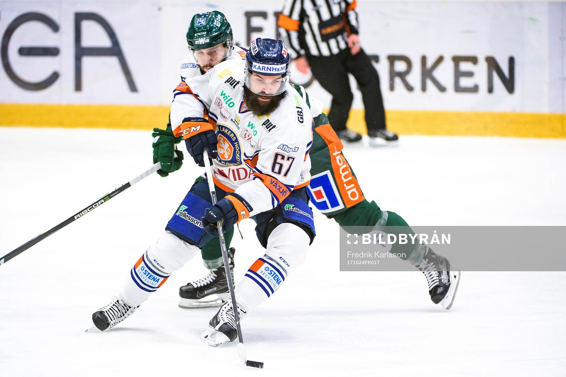 Färjestads Jesse Virtanen och Växjös Linus Fröberg