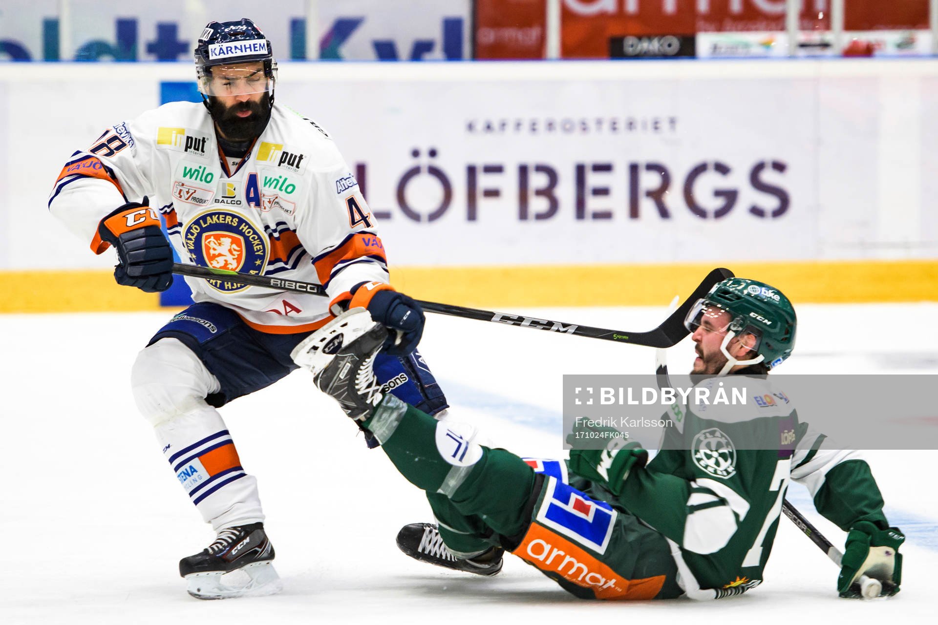 Växjös Daniel Rahimi och Färjestads Jesse Virtanen