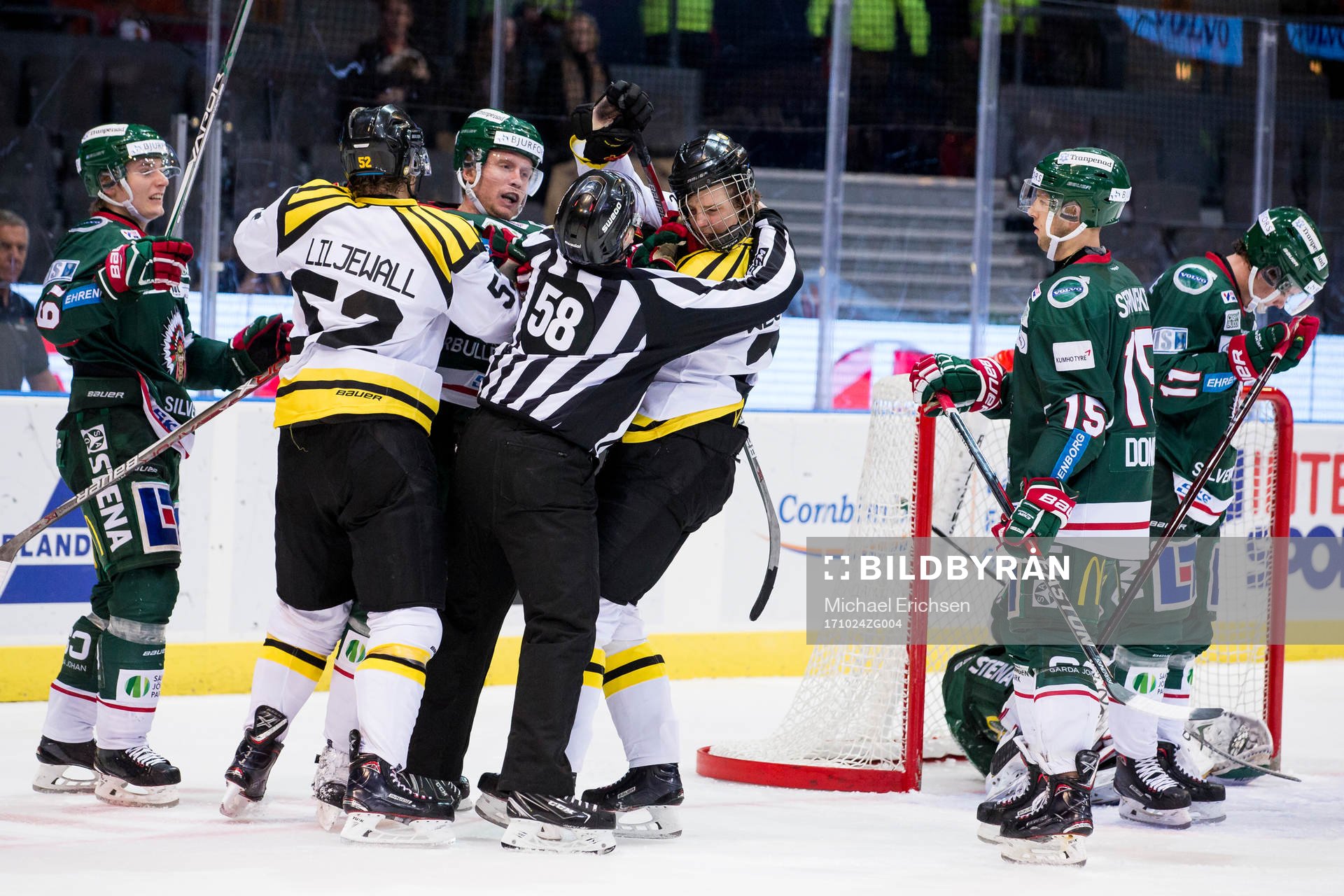 Frölundas John Nyberg i bråk med Brynäs Christopher