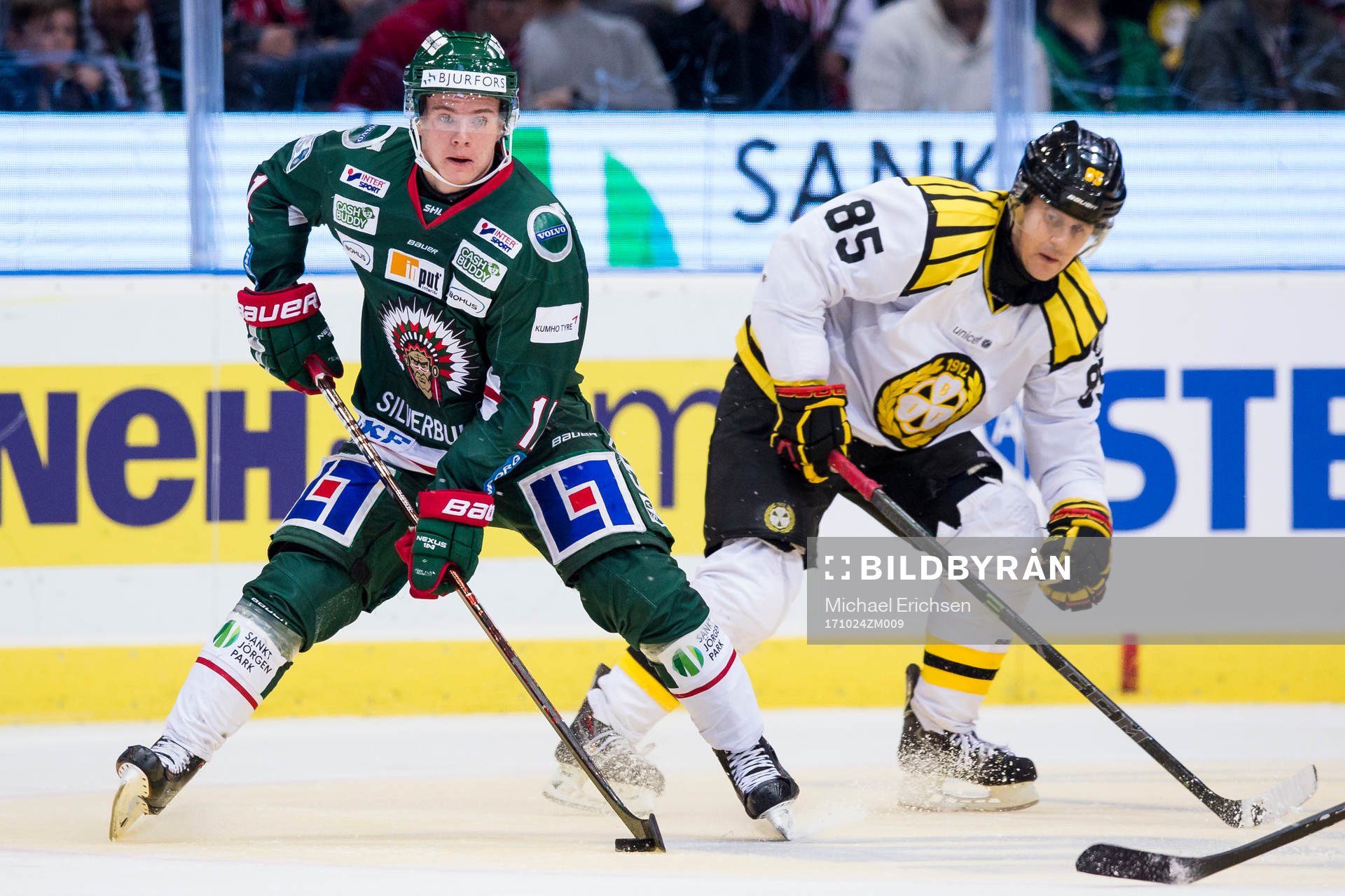 Frölundas Victor Olofsson och Brynäs Mikael Johansson