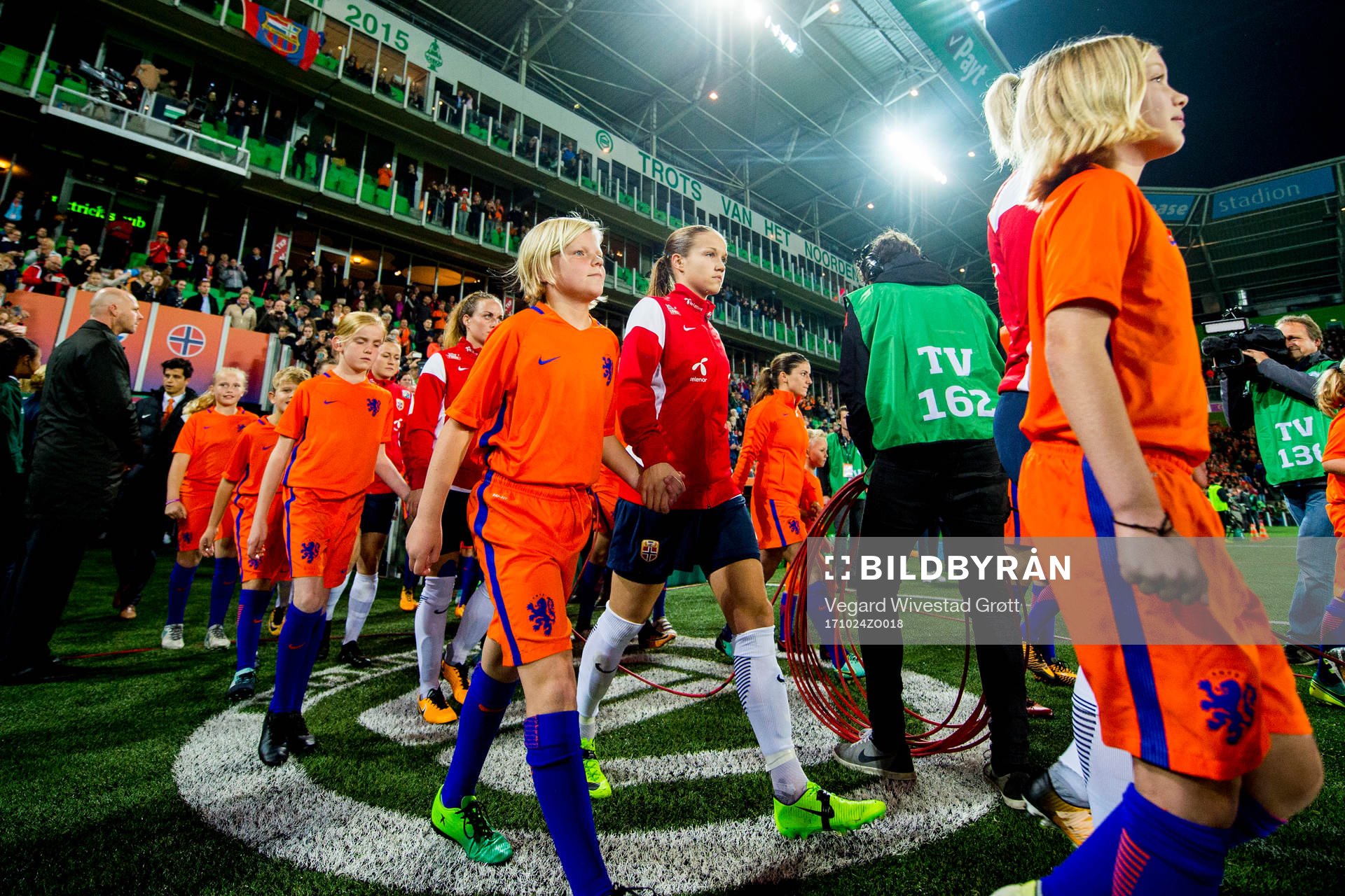 Guro Reiten of Norway walks out to the pitch