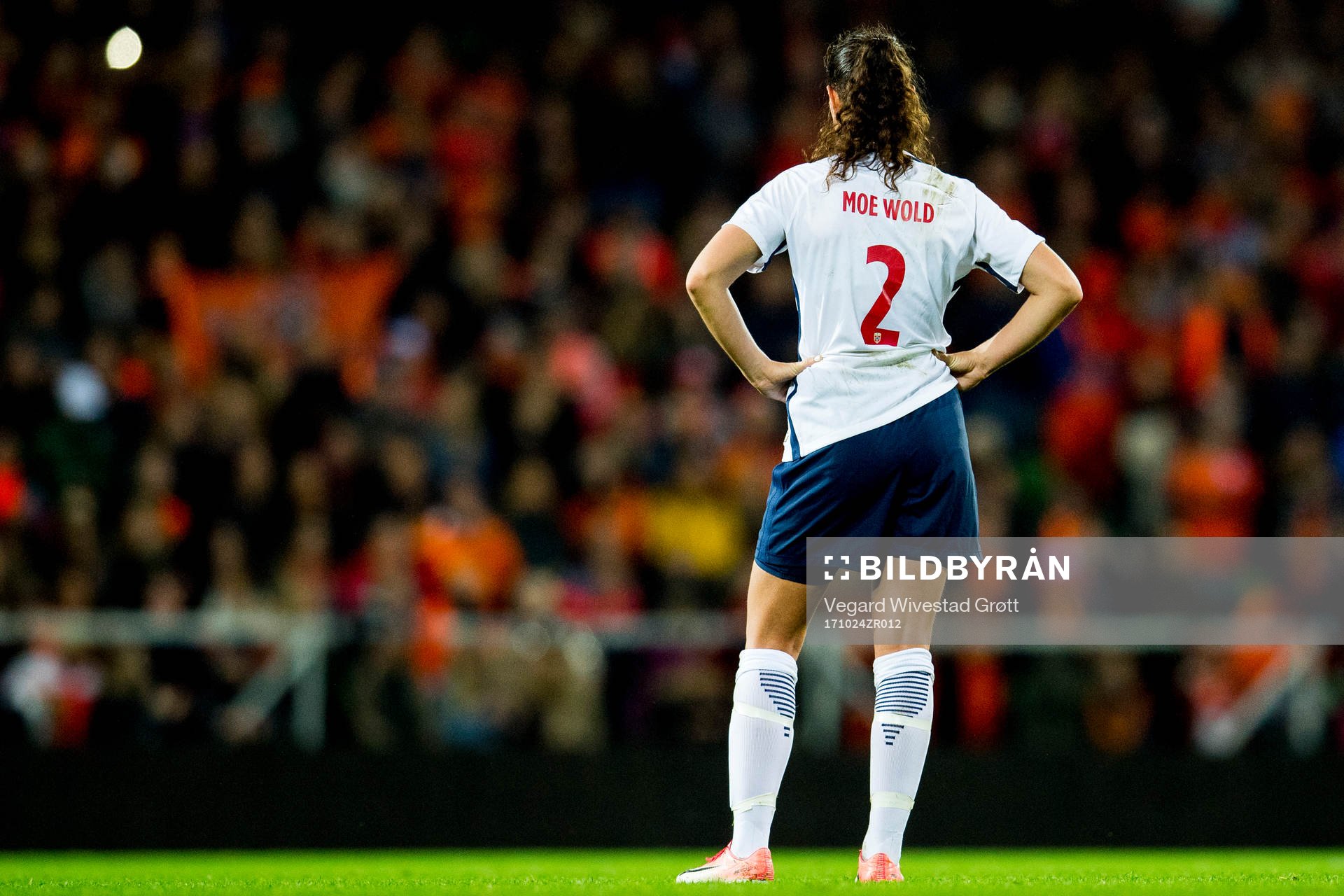 Ingrid Moe Wold of Norway looks dejected