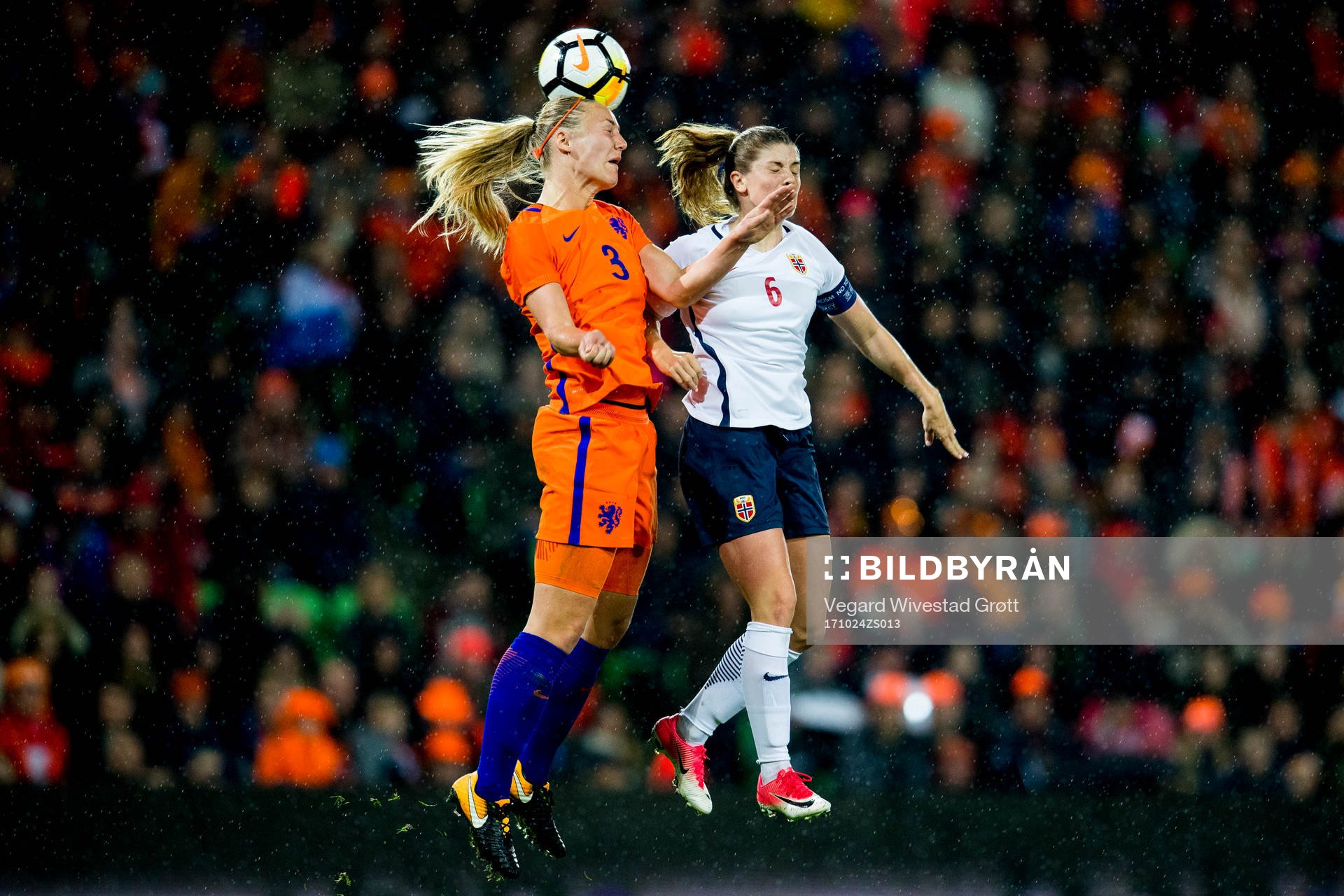 Stefanie van der Gragt of Netherlands and Maren Mjelde of