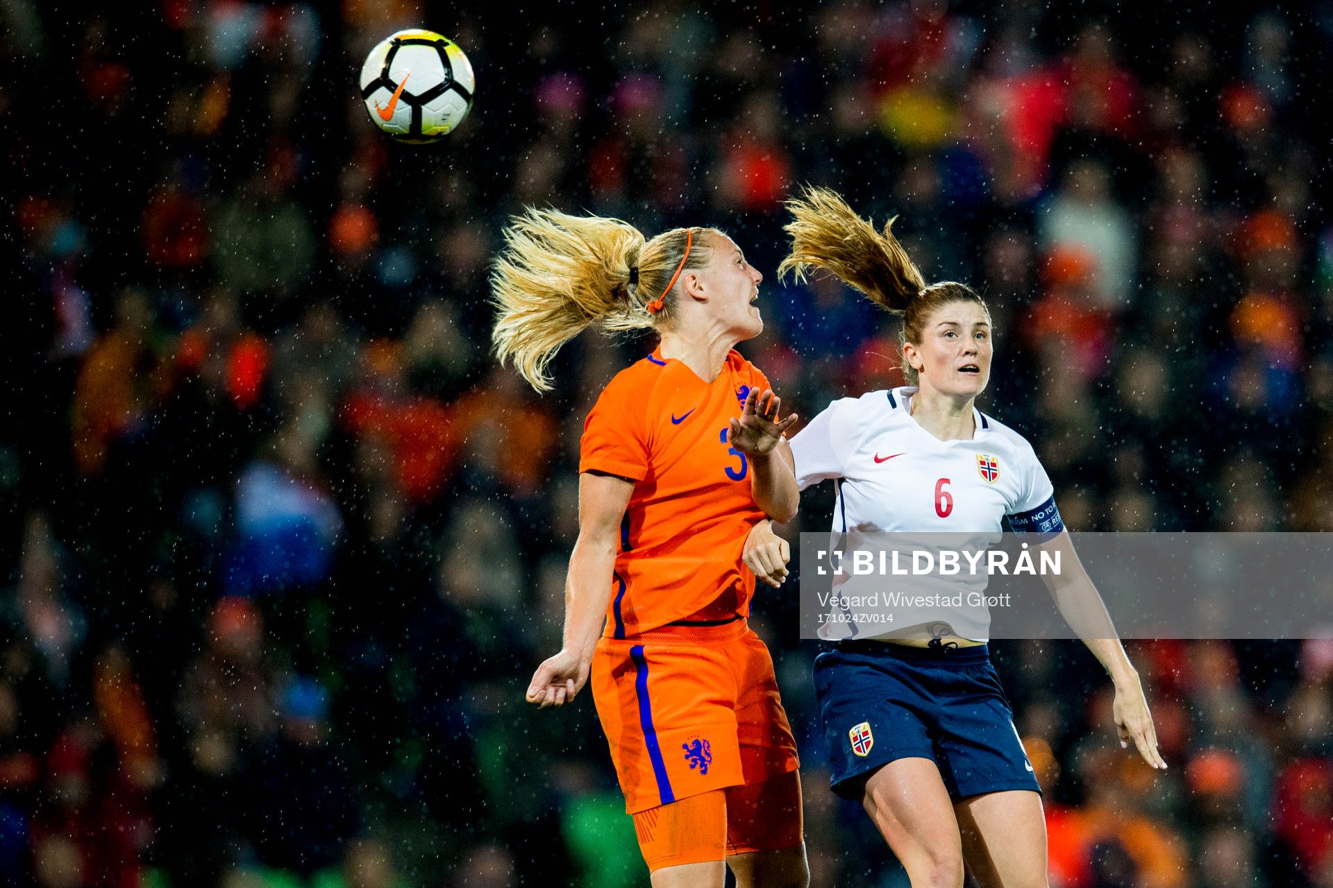 Stefanie van der Gragt of Netherlands and Maren Mjelde of