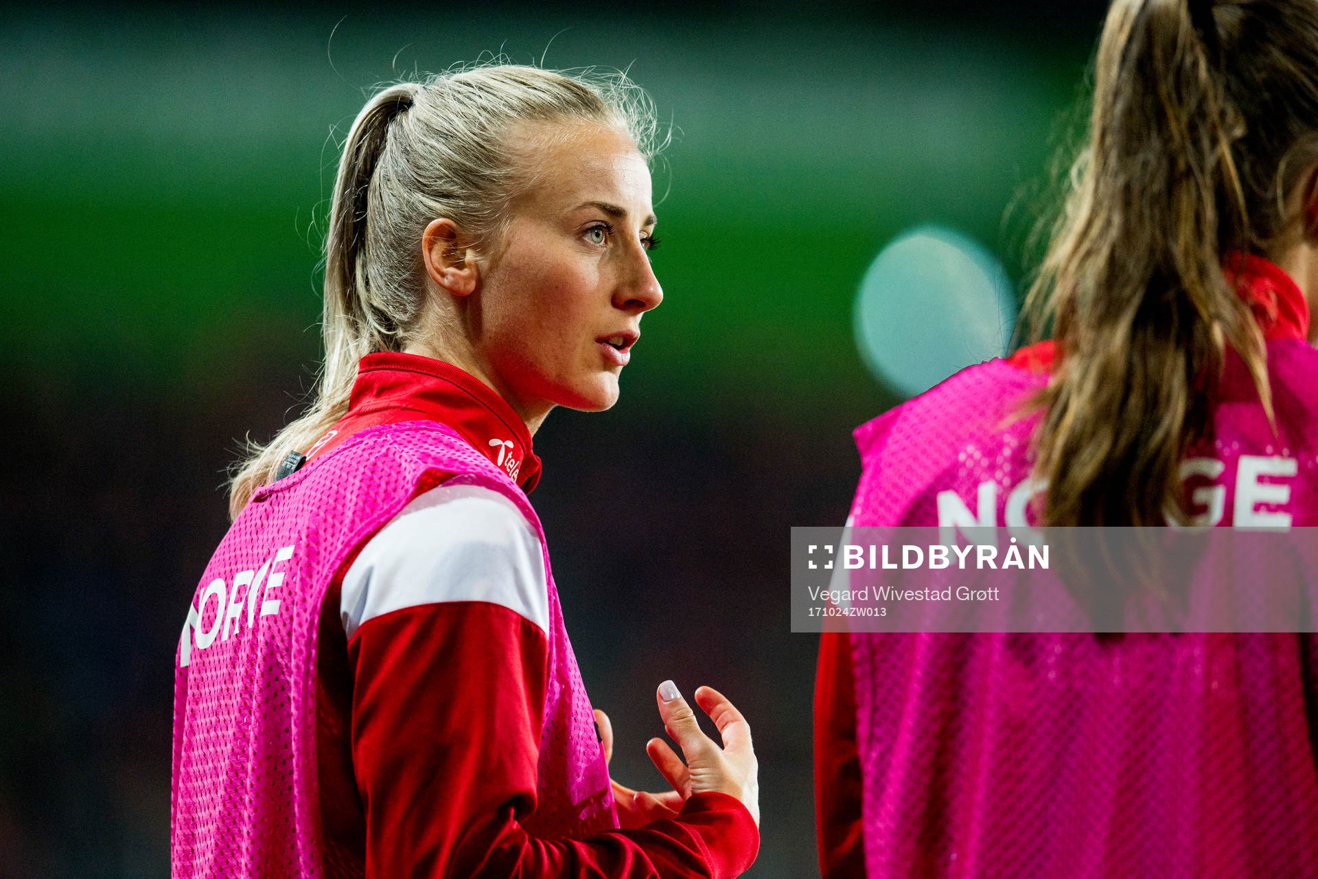 Anja Sønstevold of Norway warms up
