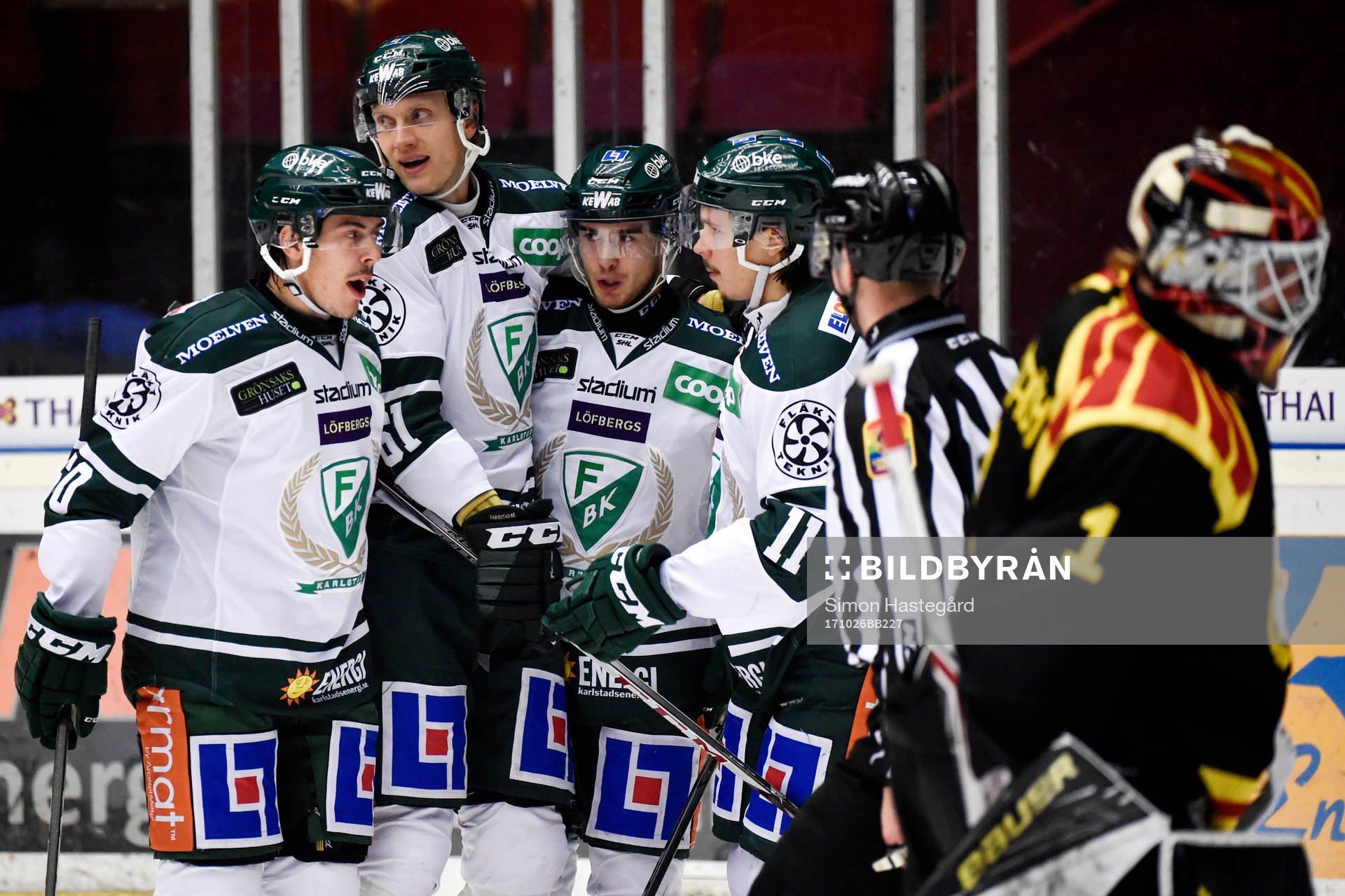 Färjestads Sebastian Erixon, Johan Ryno, Michael Lindqvist