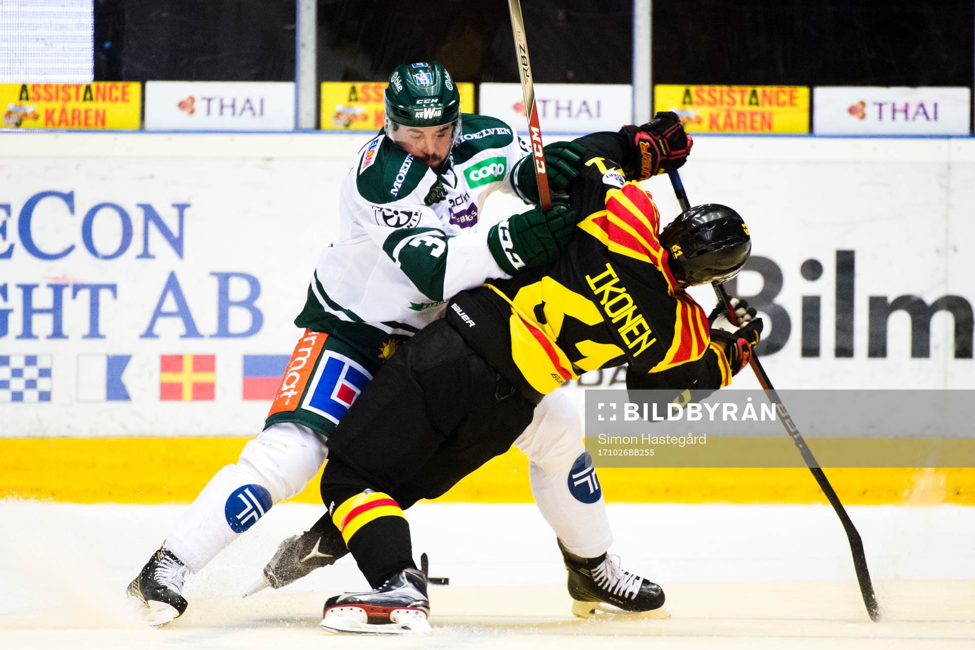 Färjestads Jens Westin och Brynäs Juuso Ikonen