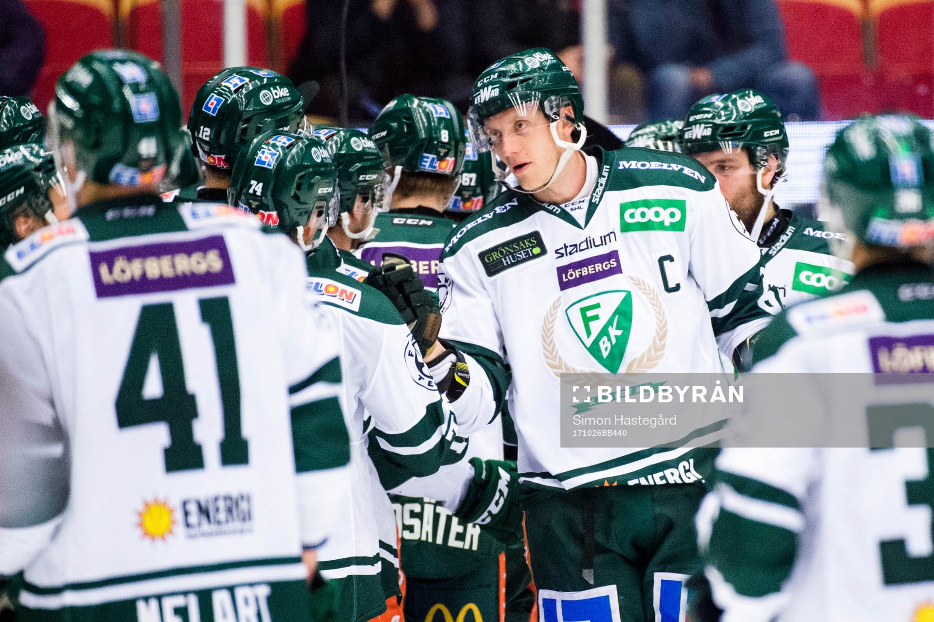 Färjestads Johan Ryno jublar