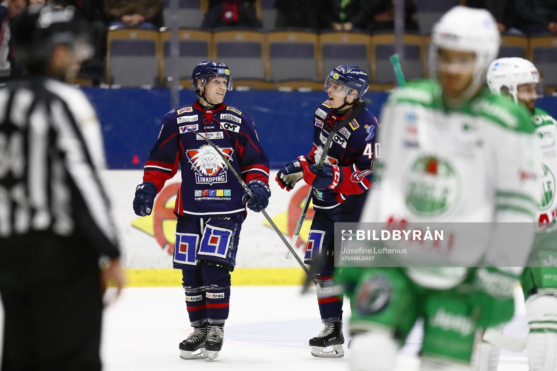 Linköpings Mathis Olimb och Ken Andre Olimb (målskytt)