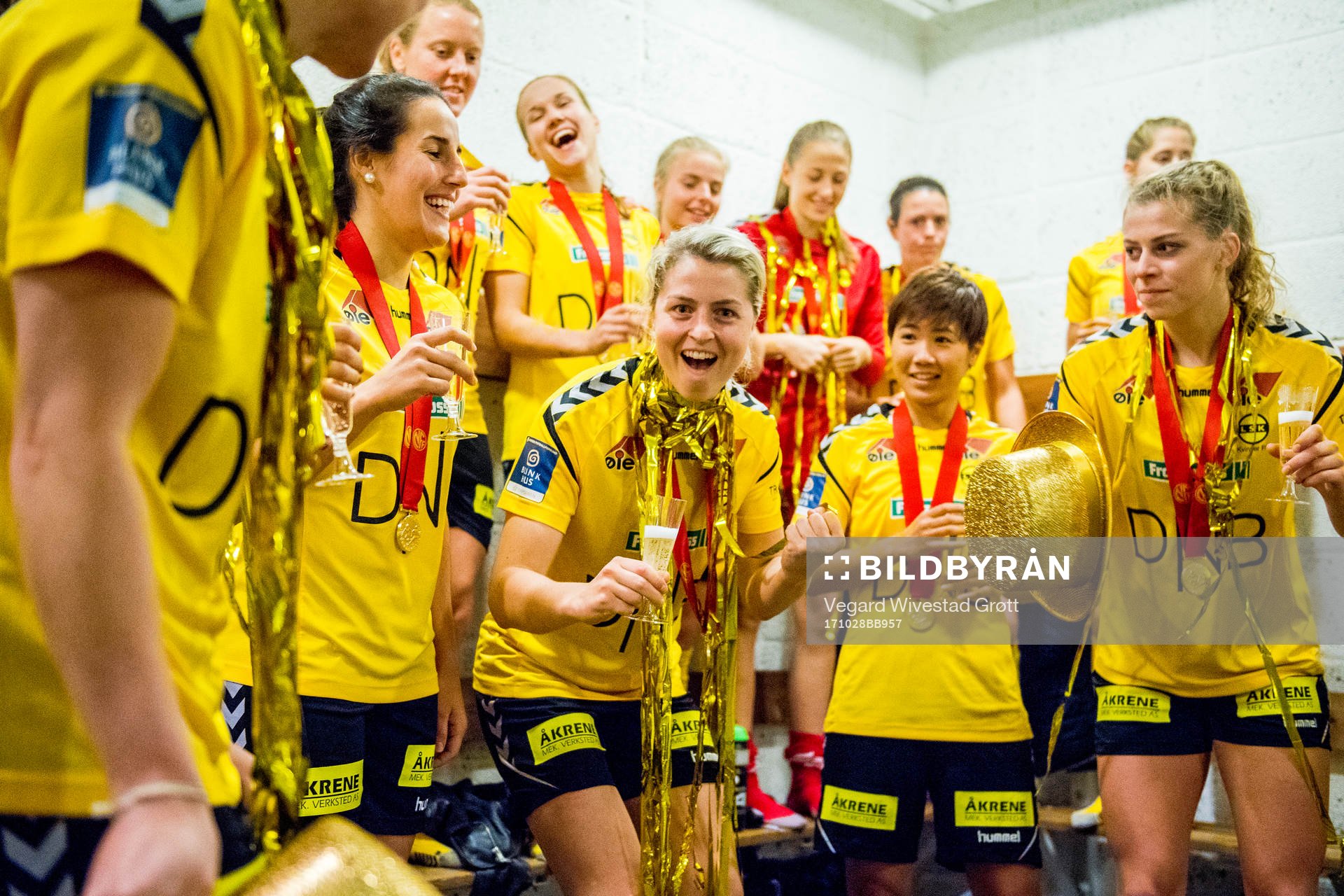 Ingrid Marie Spord of LSK Kvinner celebrates in the