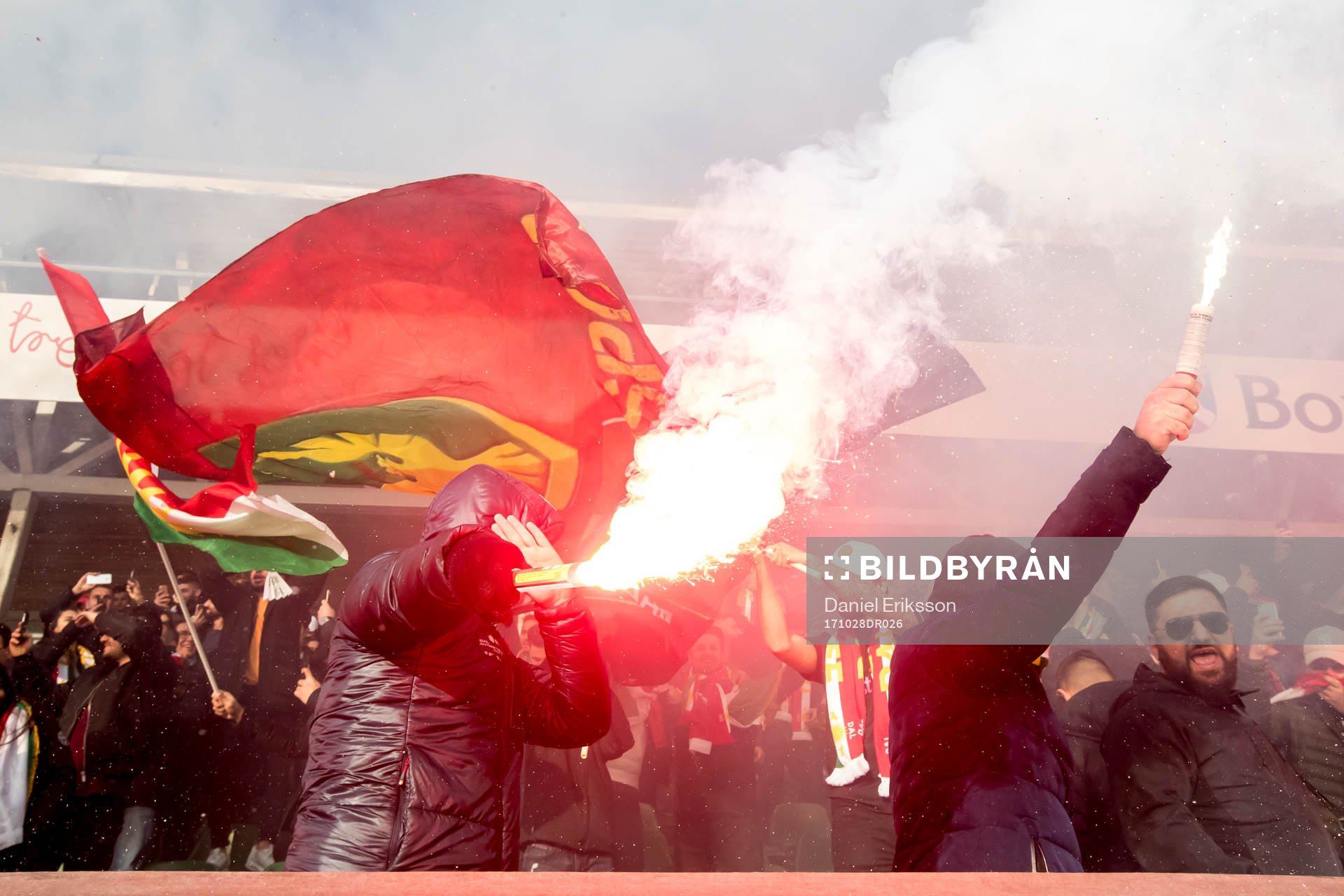 Dalkurd supporters i fotbollsmatchen i superettan mellan