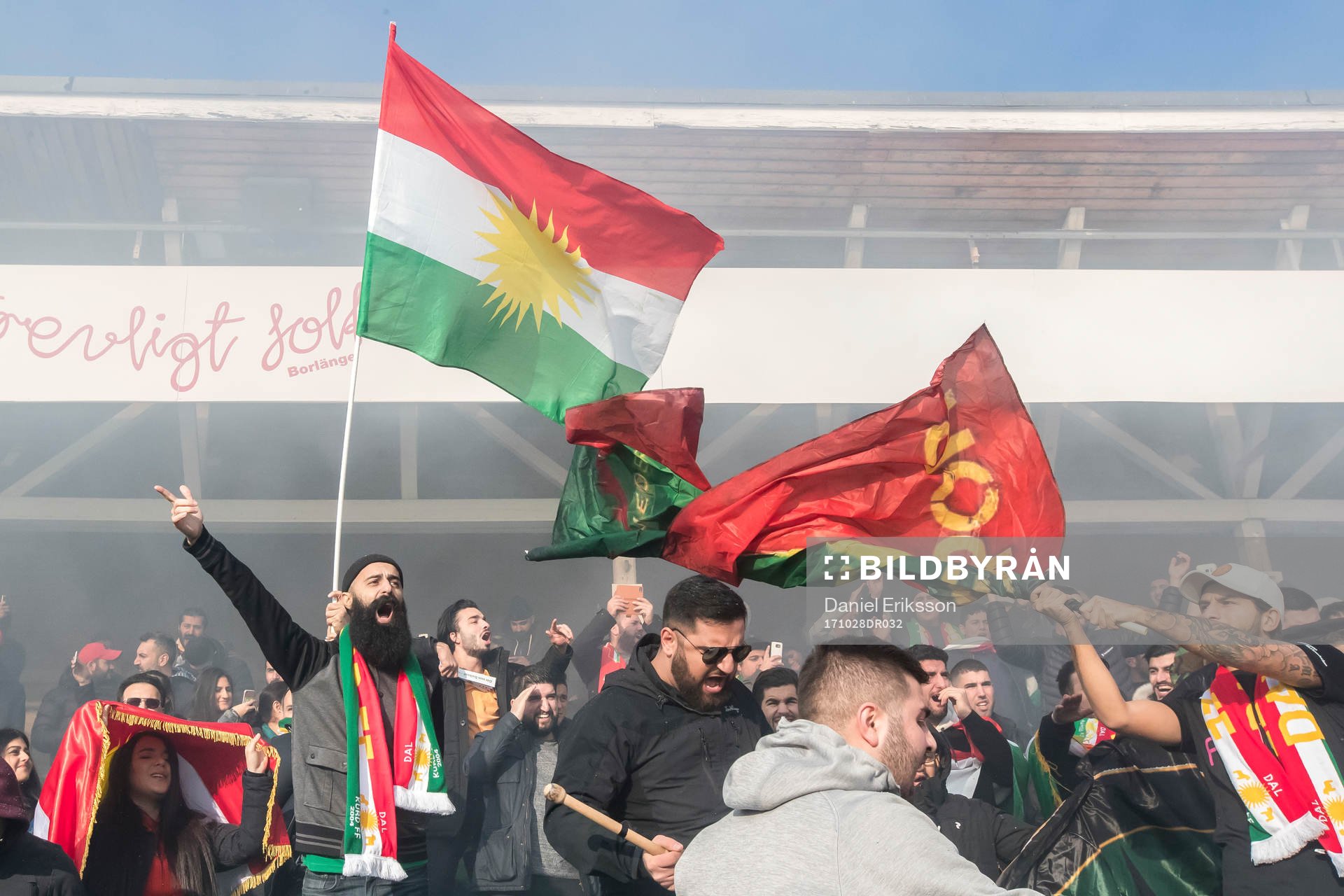 Dalkurd supporters i fotbollsmatchen i superettan mellan