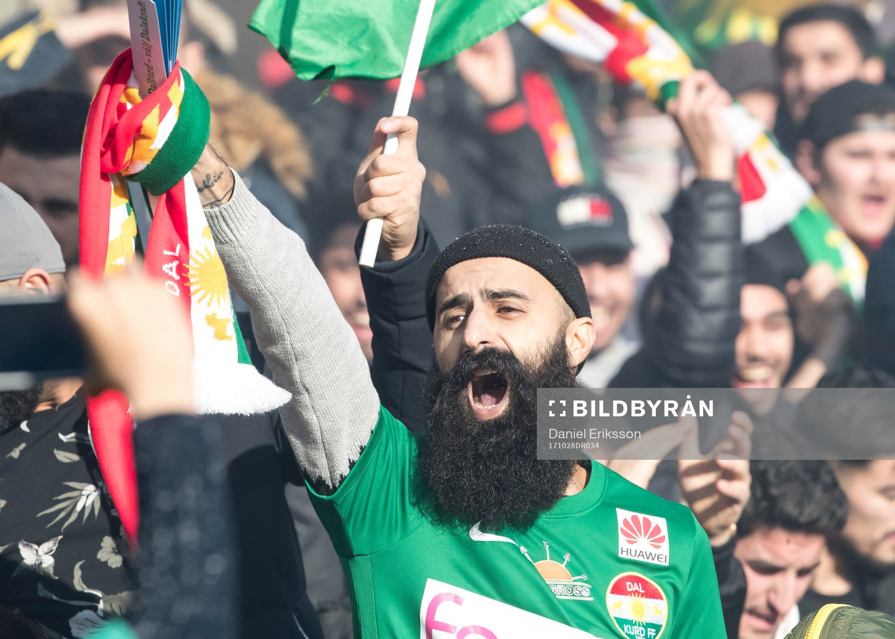 Dalkurd supporters i fotbollsmatchen i superettan mellan Dalkurd och GAIS den 28 oktober 2017 i Borlänge.