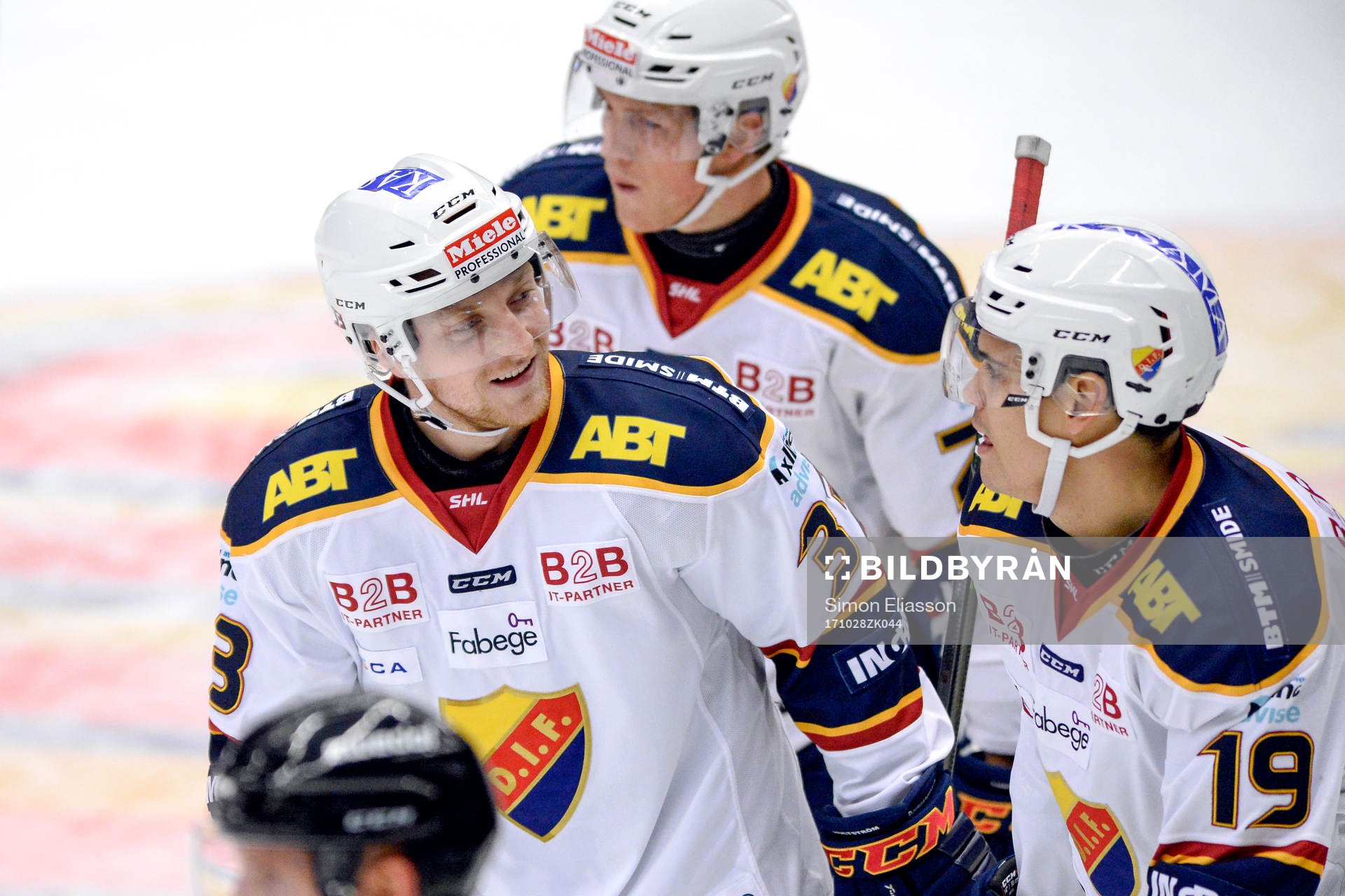 Djurgårdens Rene Bourque jublar med lagkamrater
