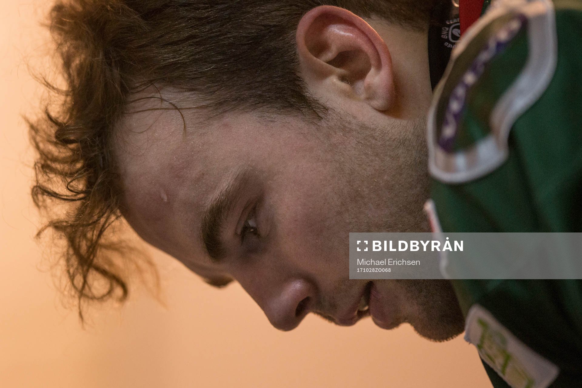 Frölundas Ponthus Westerholm innan ishockeymatchen i SHL