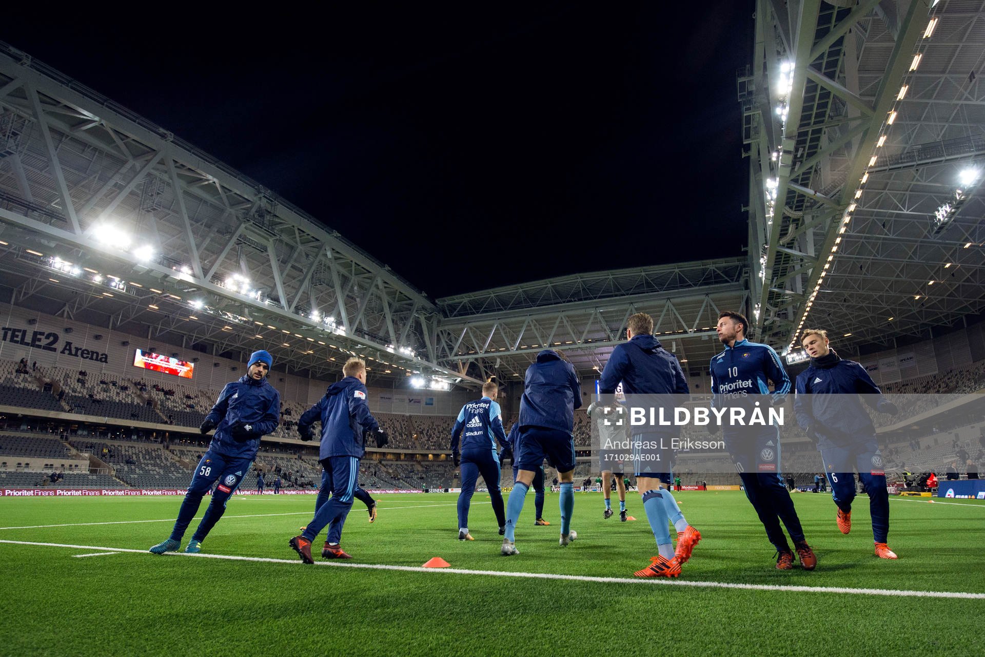 Djurgårdens spelare värmer upp