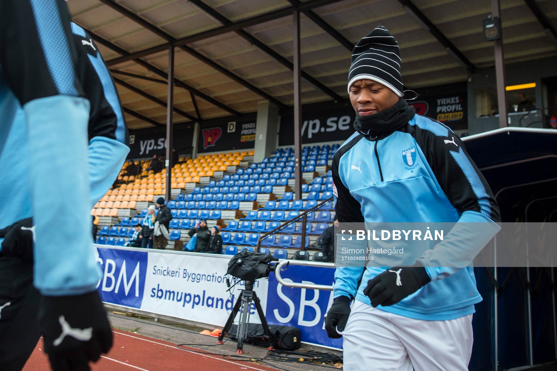 Malmö FFs Carlos Strandberg före fotbollsmatchen i