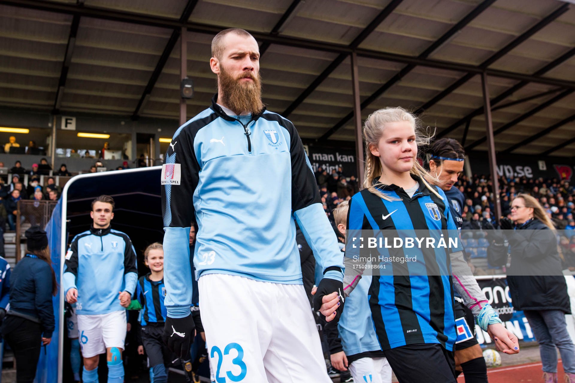 Malmö FFs Jo Inge Berget före fotbollsmatchen i