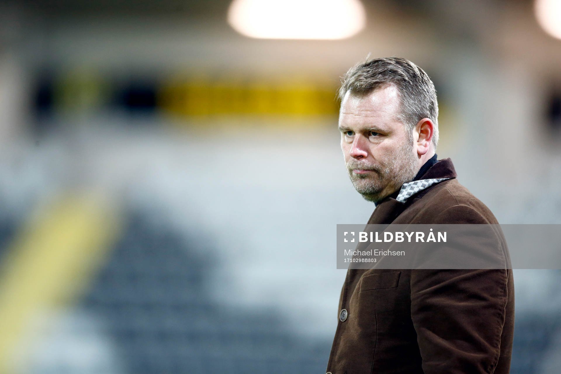Häckens tränare Mikael Stahre under fotbollsmatchen i allsvenskan mellan Häcken och Kalmar den 29 oktober 2017 i Göteborg.
