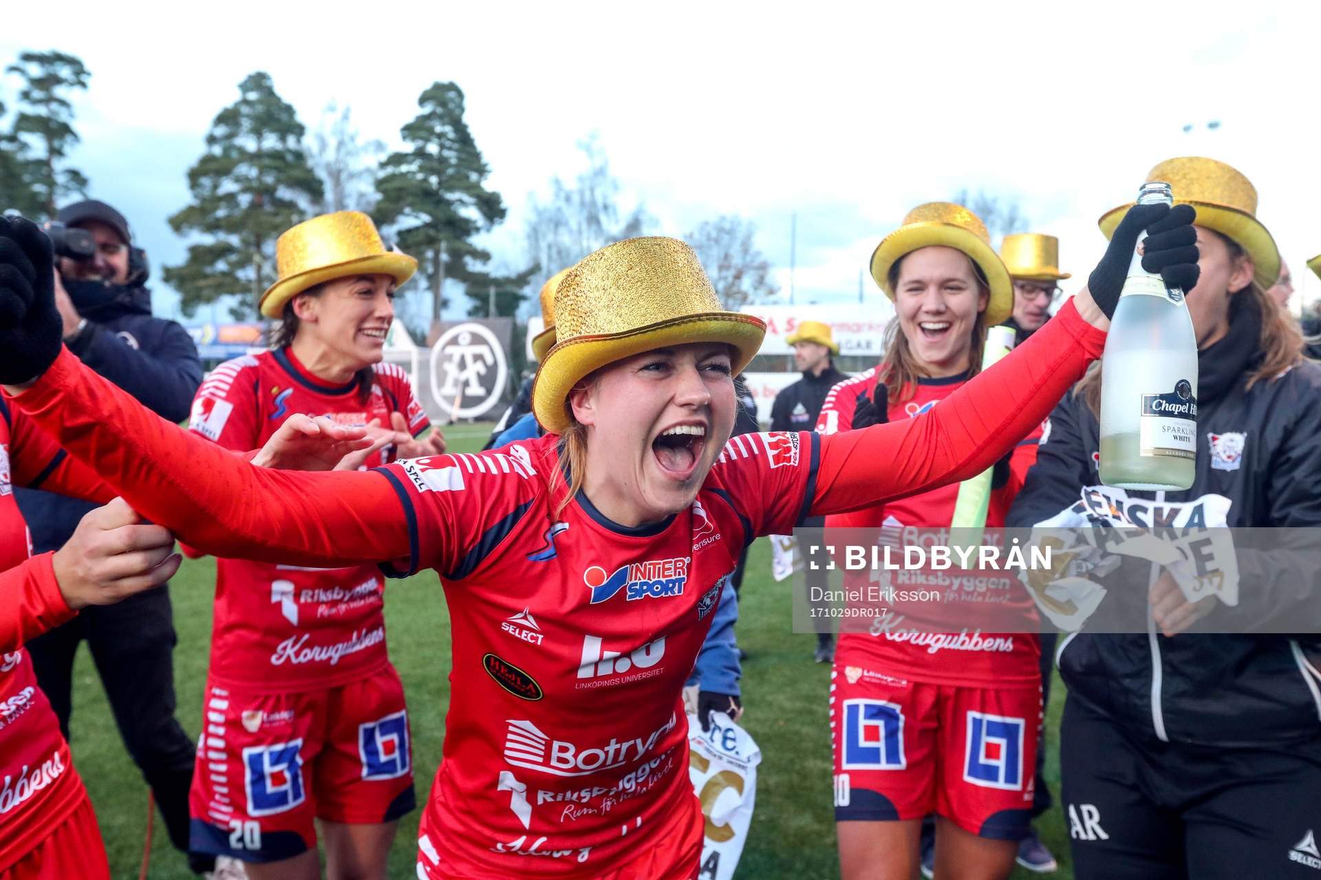 Linköpings spelare jublar