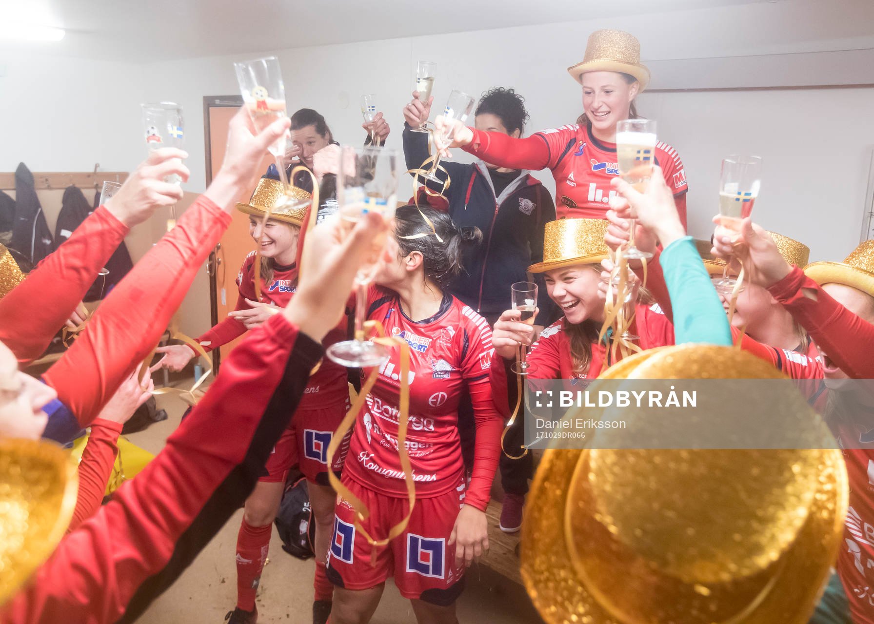 Linköpings spelarna jublar