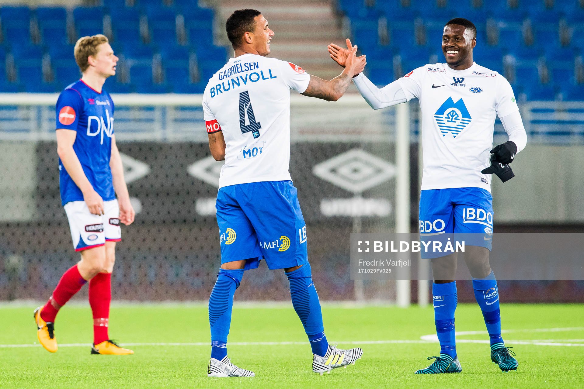 Ruben Gabrielsen and Isak Ssewankambo of Molde celebrate