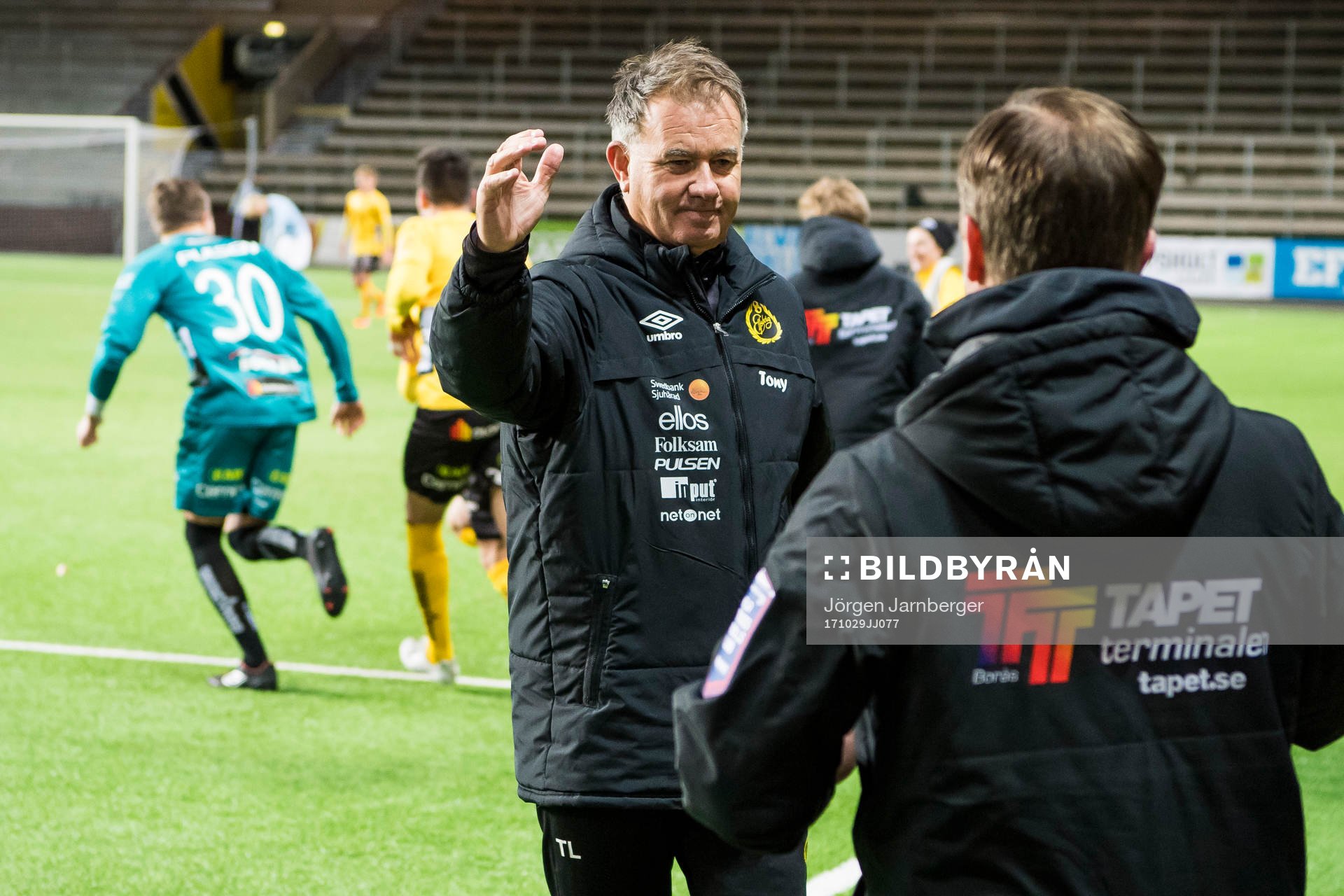 Elfsborgs tränare Tony Lundqvist jublar