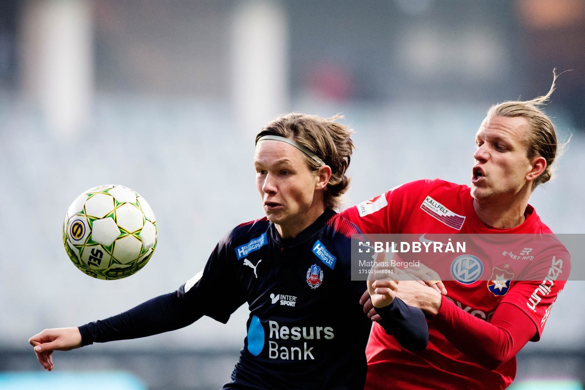 Helsingborgs Max Svensson och Örgrytes Sebastian Carlsén