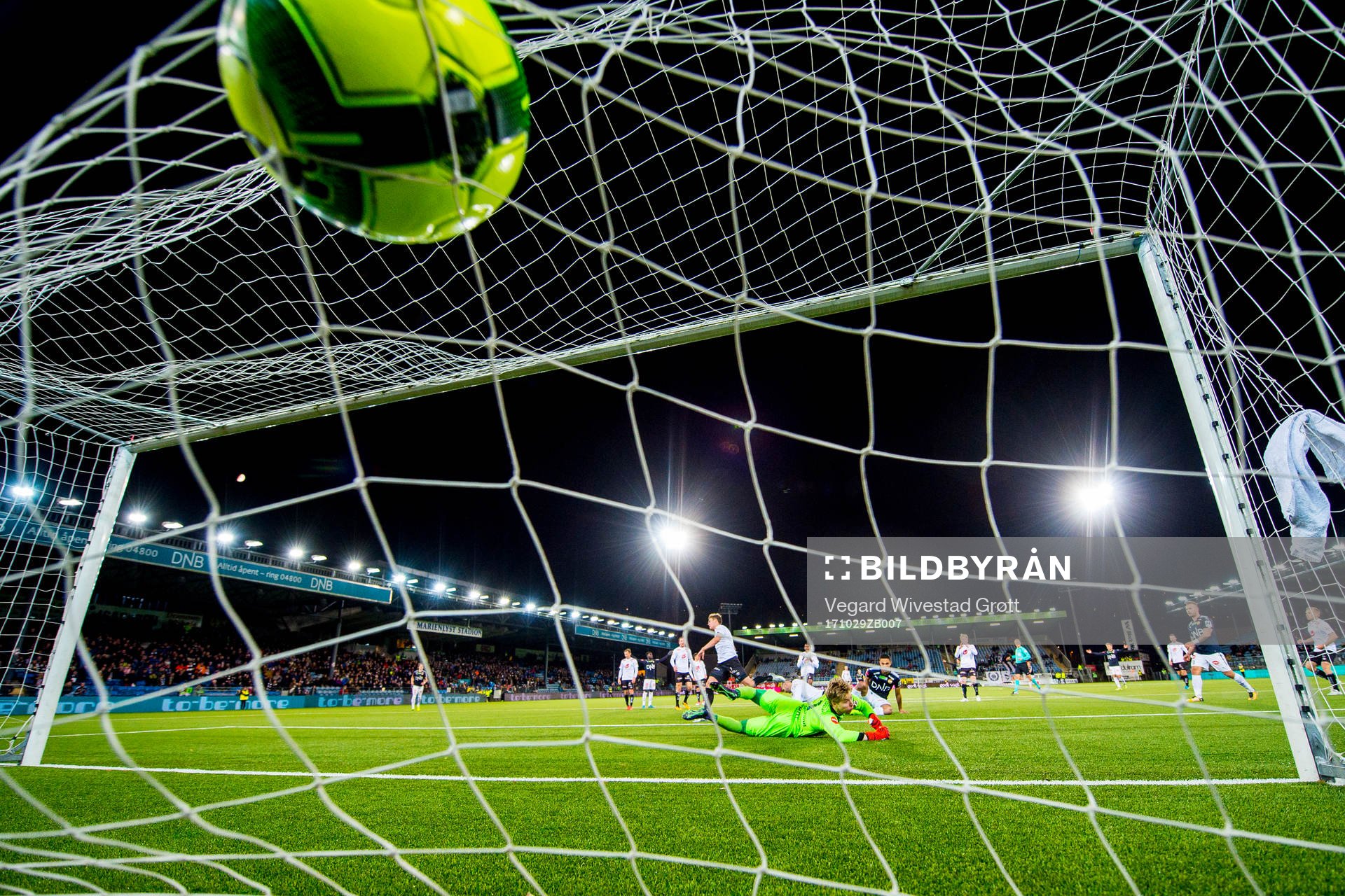 Bassel Jradi of Strømsgodset scores 2-1 behind goalkeeper