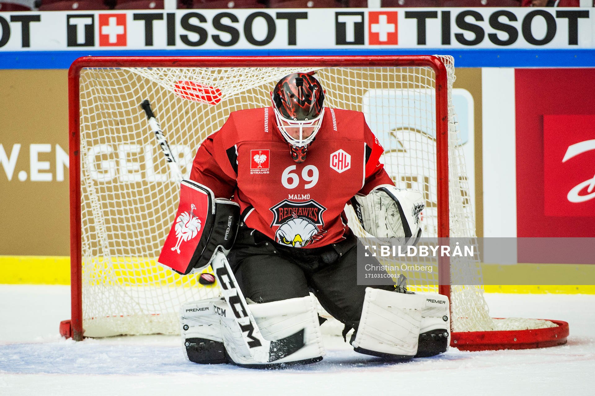 Goalkeeper Oscar Alsenfelt of Malmö Redhawks