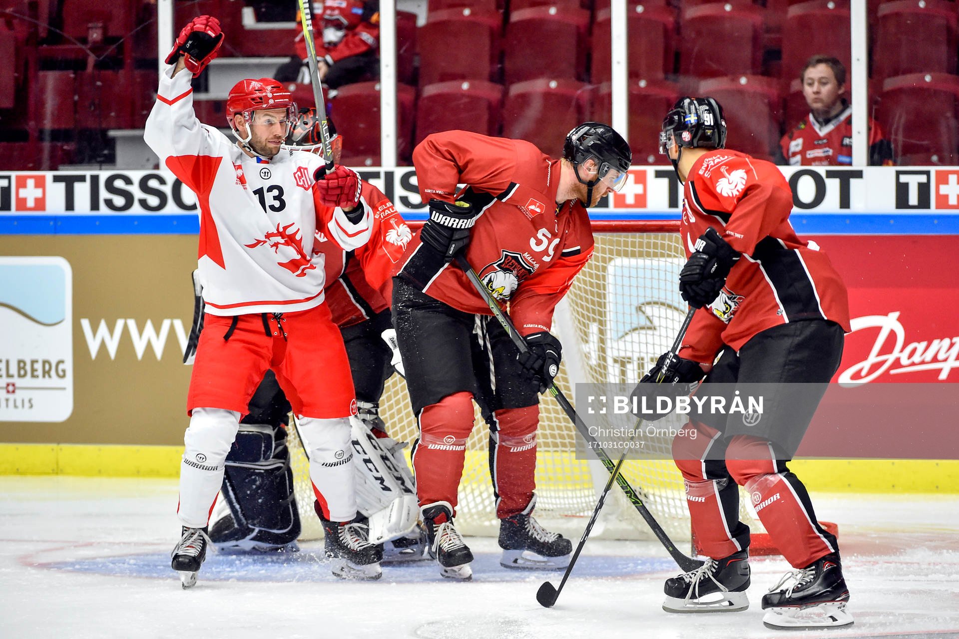 Vladimir Svacina of Ocelari Trinec celebrates