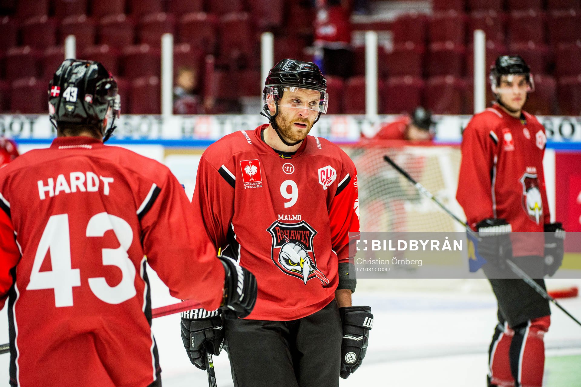 Frederik Storm of Malmö Redhawks looks dejected
