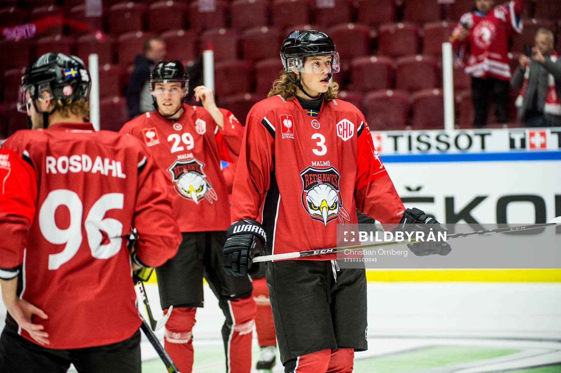 Malte Setkov of Malmö Redhawks looks dejected