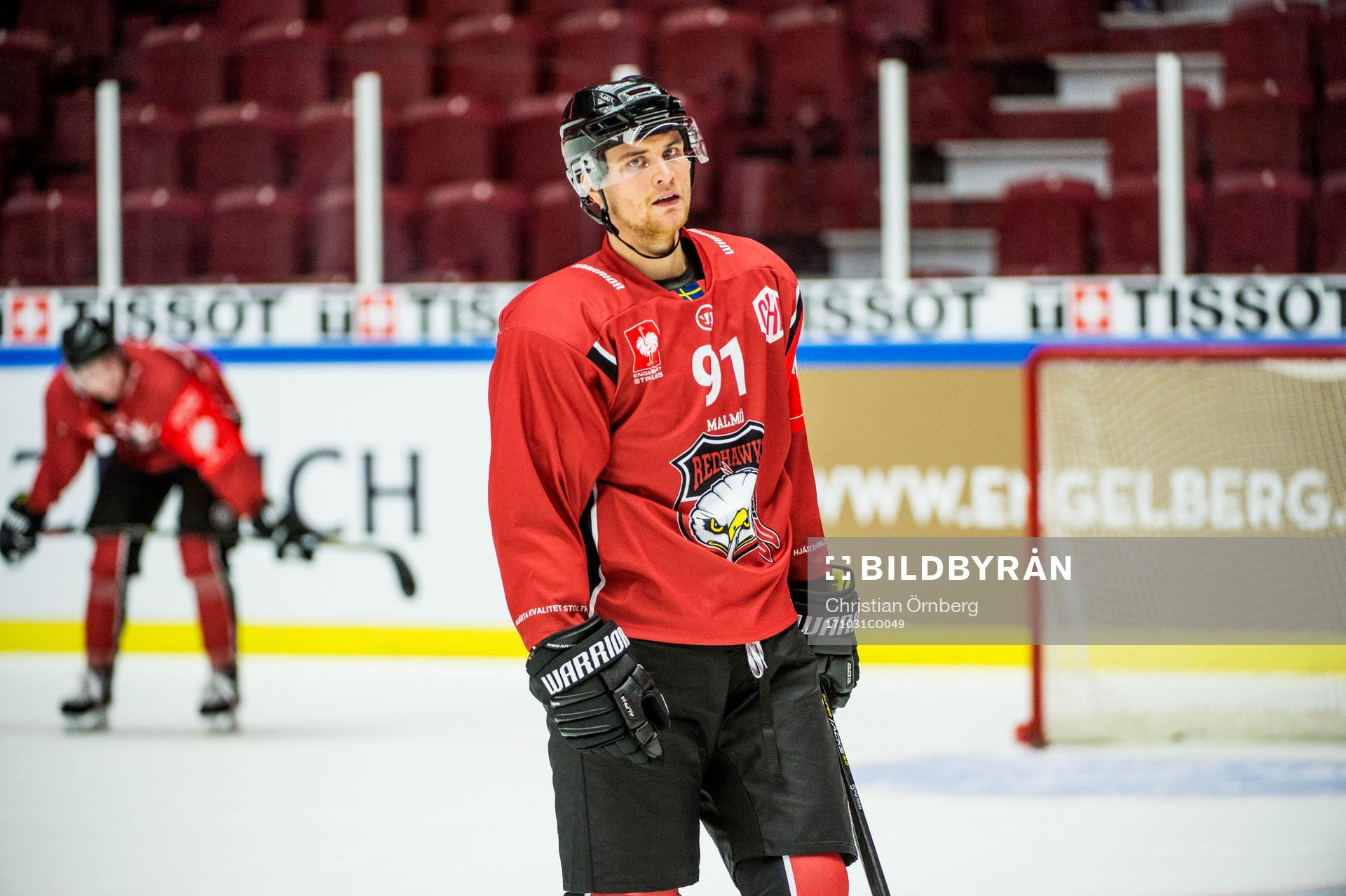 Max Görtz of Malmö Redhawks looks dejected