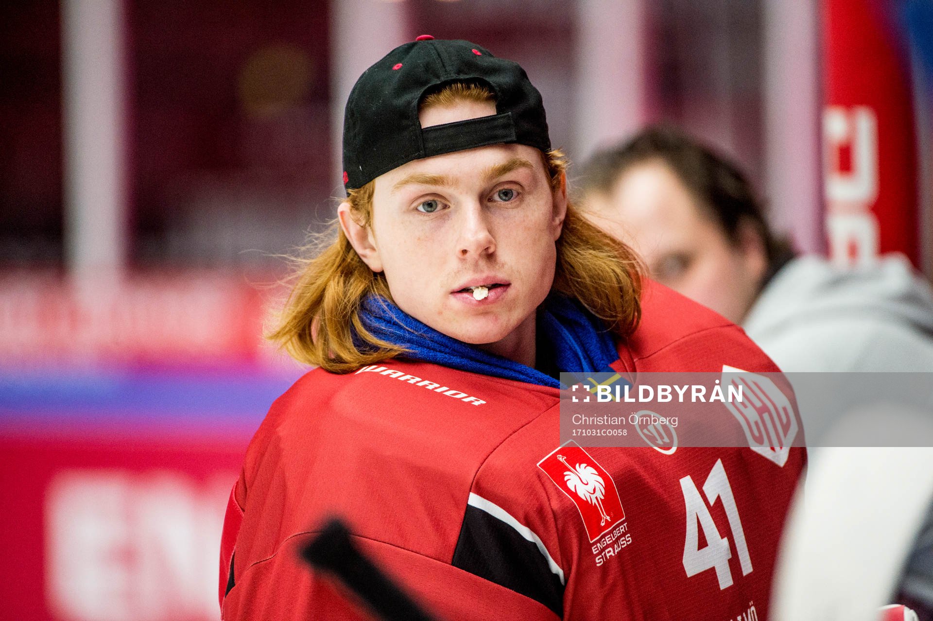 Goalkeeper Linus Gidbark of Malmö Redhawks