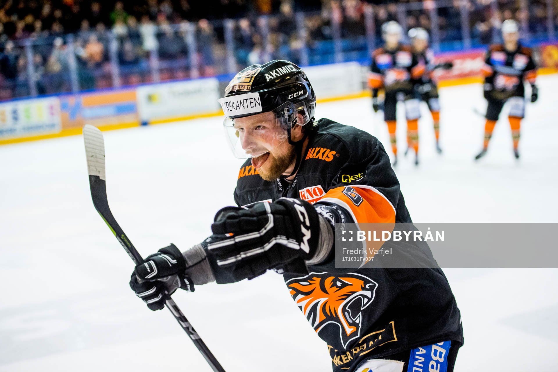 Oskar Nilsson of Frisk Asker celebrates 1-0