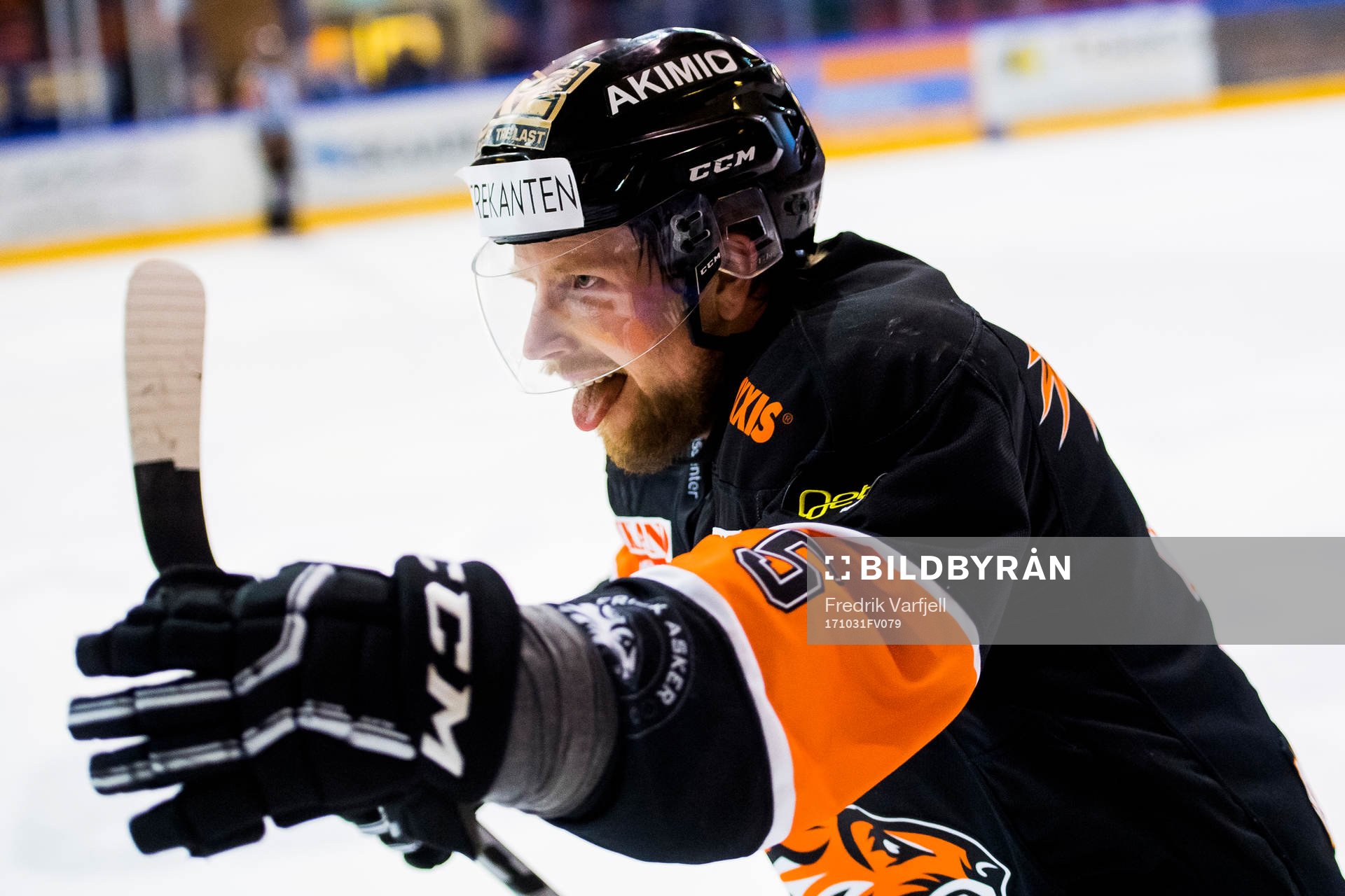 Oskar Nilsson of Frisk Asker celebrates