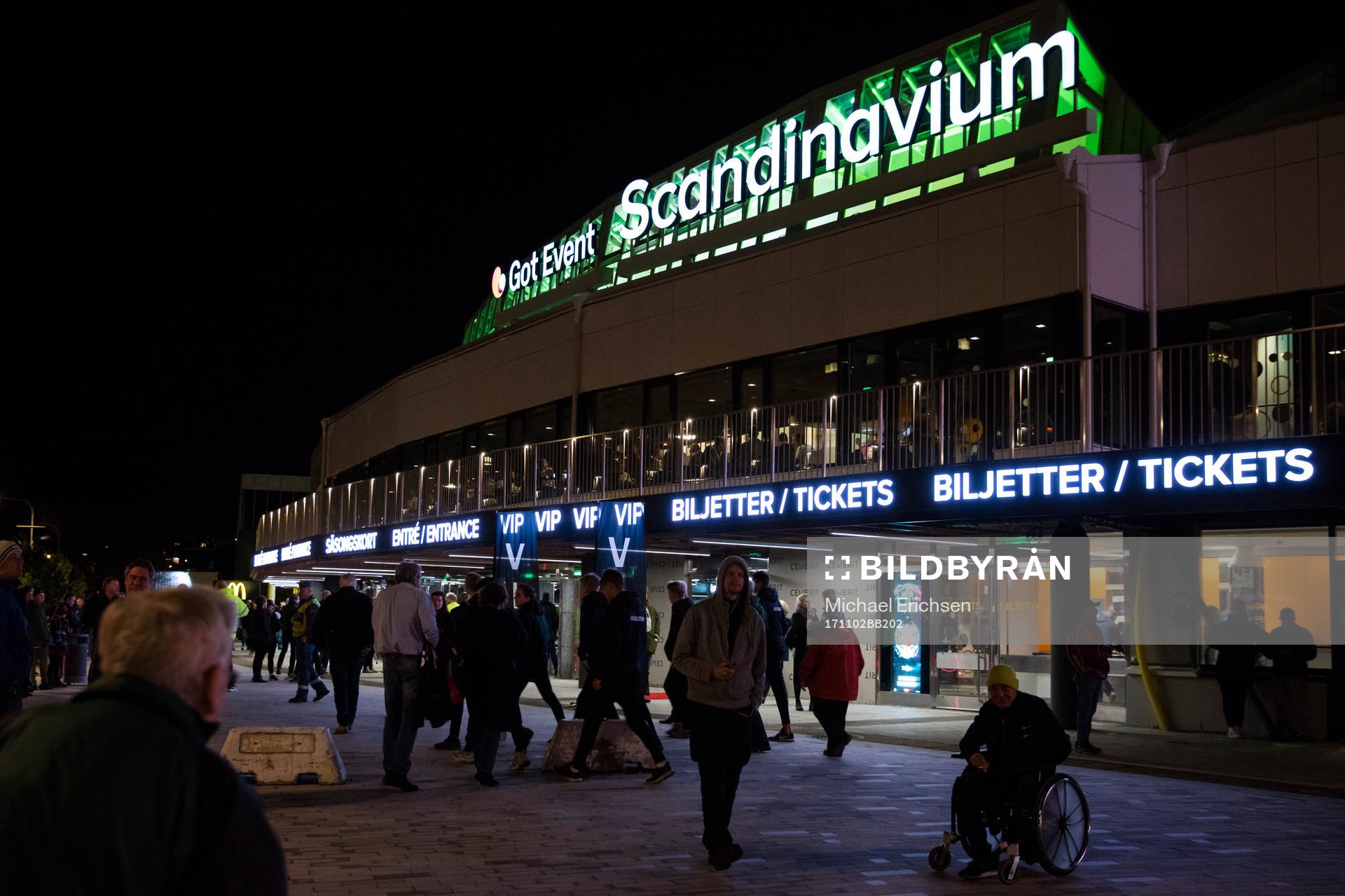 Scandinavium exteriört innan ishockeymatchen i SHL mellan