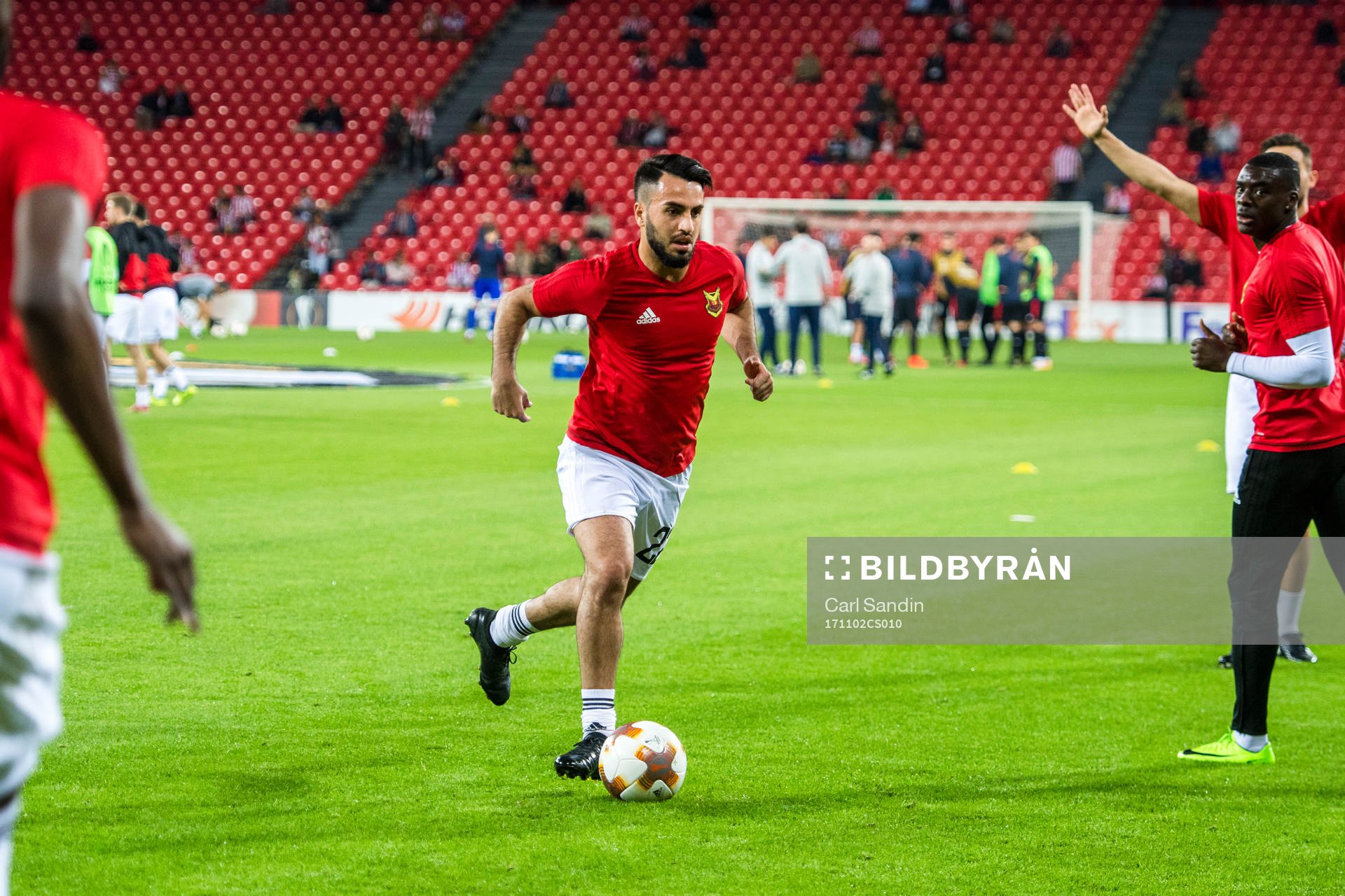 Östersunds Brwa Nouri  före fotbollsmatchen i Europa