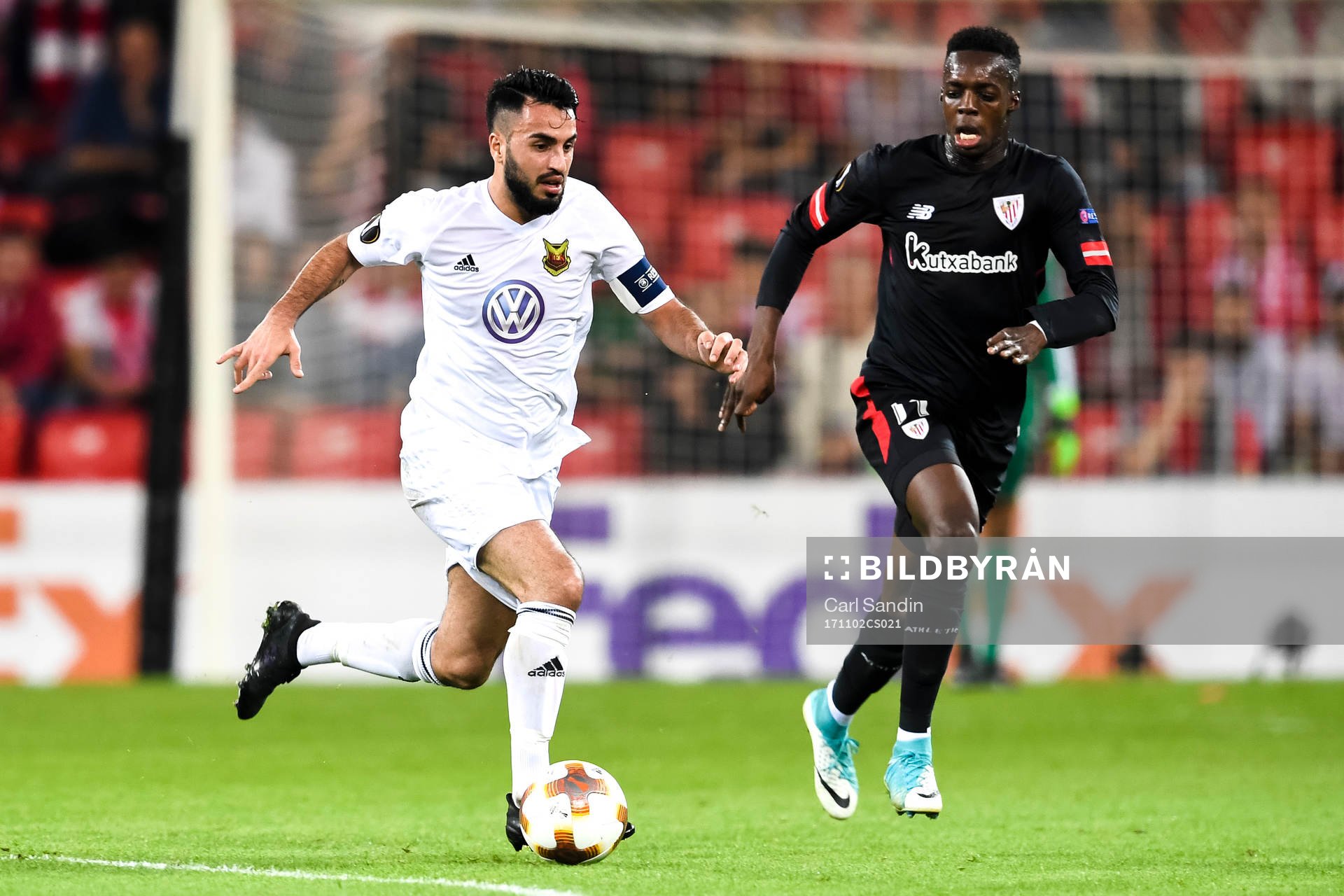 Östersunds Brwa Nouri och Athletic Bilbaos Inaki Williams
