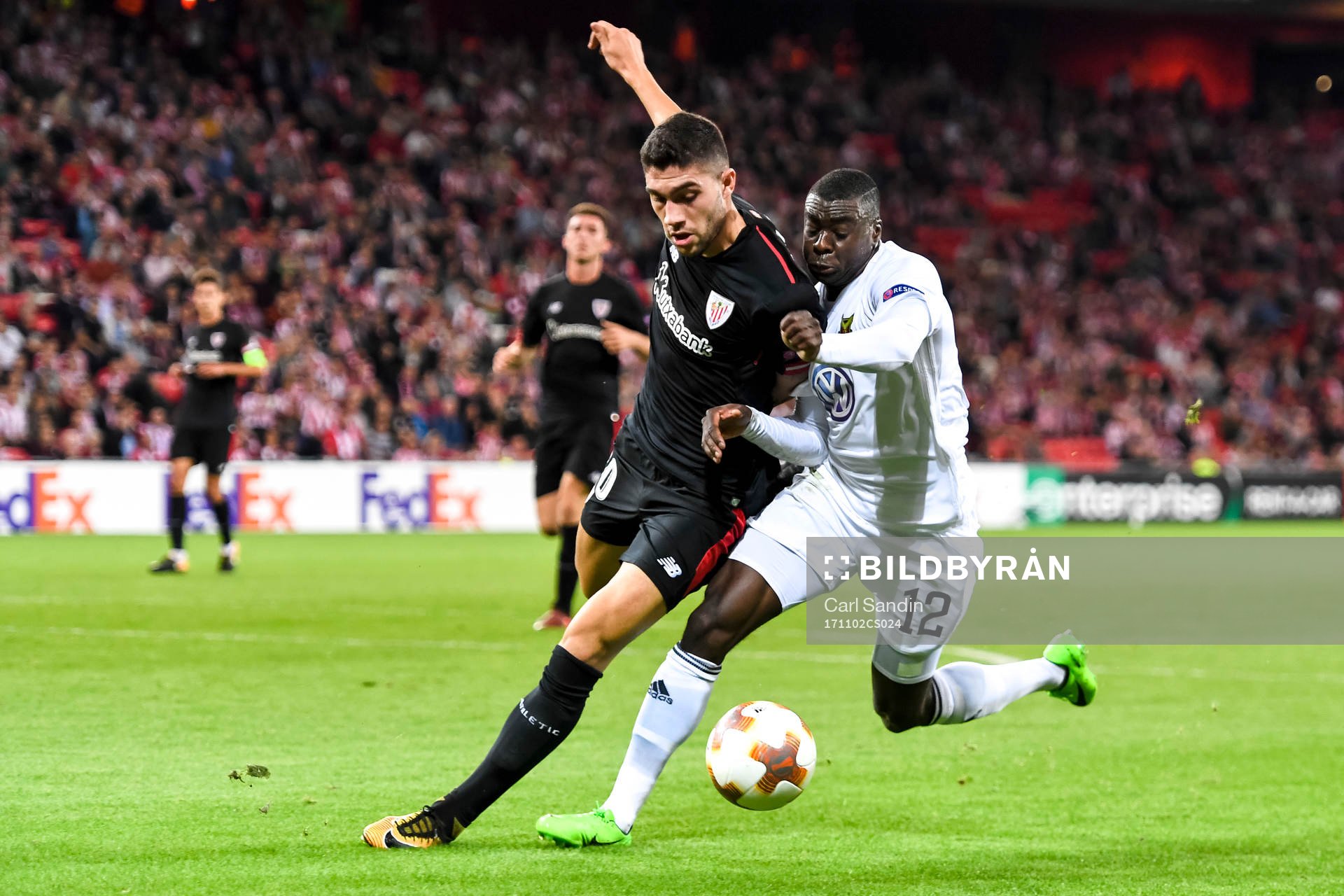 Athletic Bilbaos Unai Nunez och Östersunds Ken Sema
