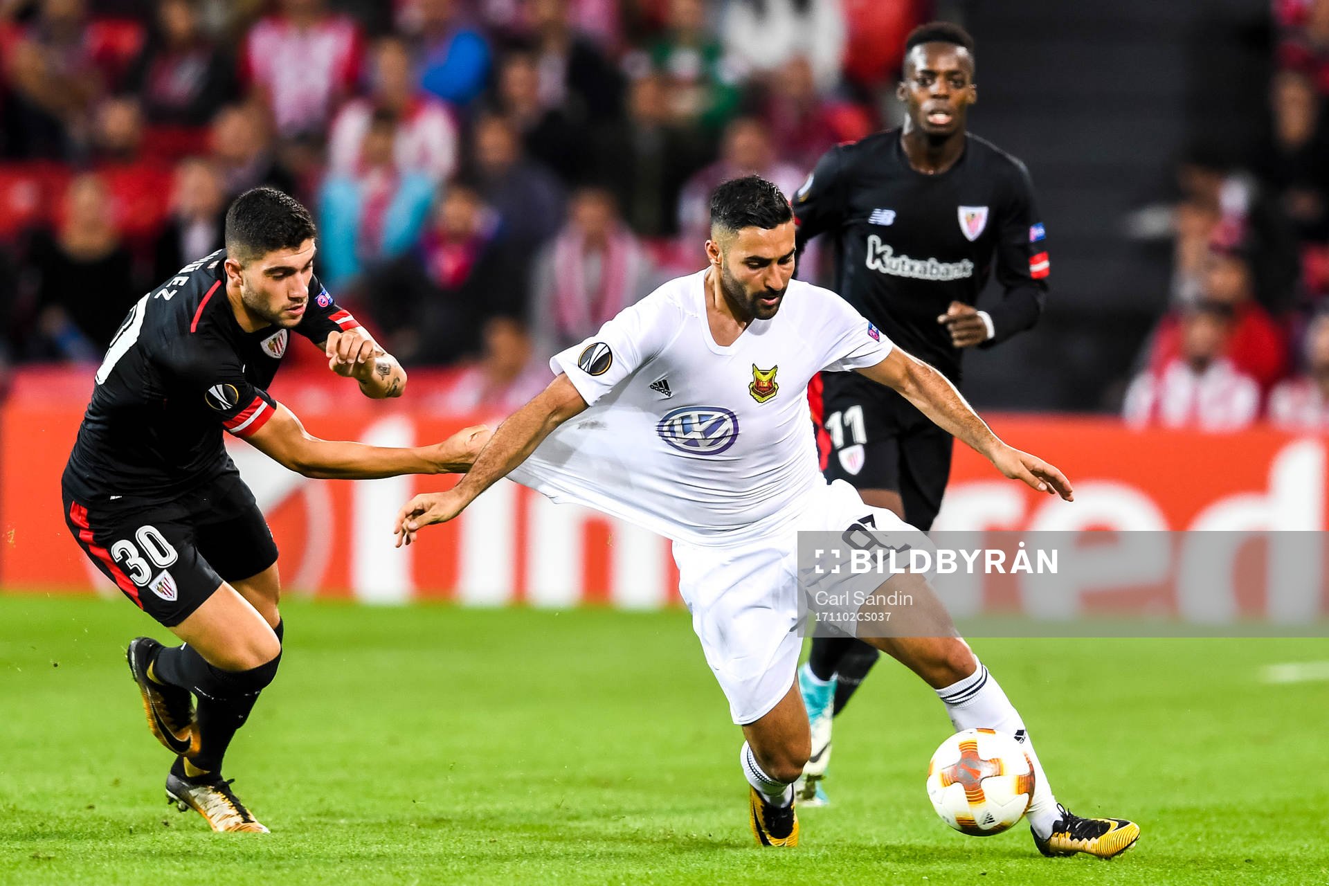 Athletic Bilbaos Unai Nunez och Östersunds Saman Ghoddos