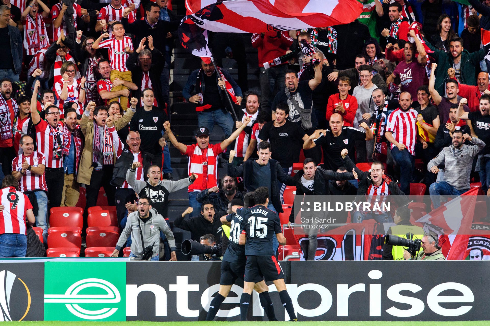 Athletic Bilbaos supportrar jublar