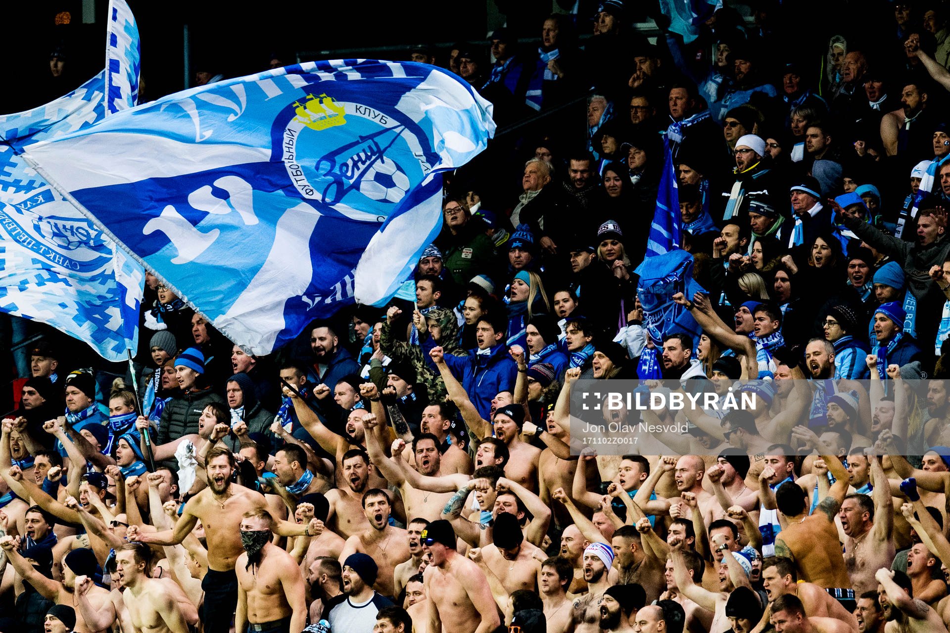 Zenit supporters in the stands