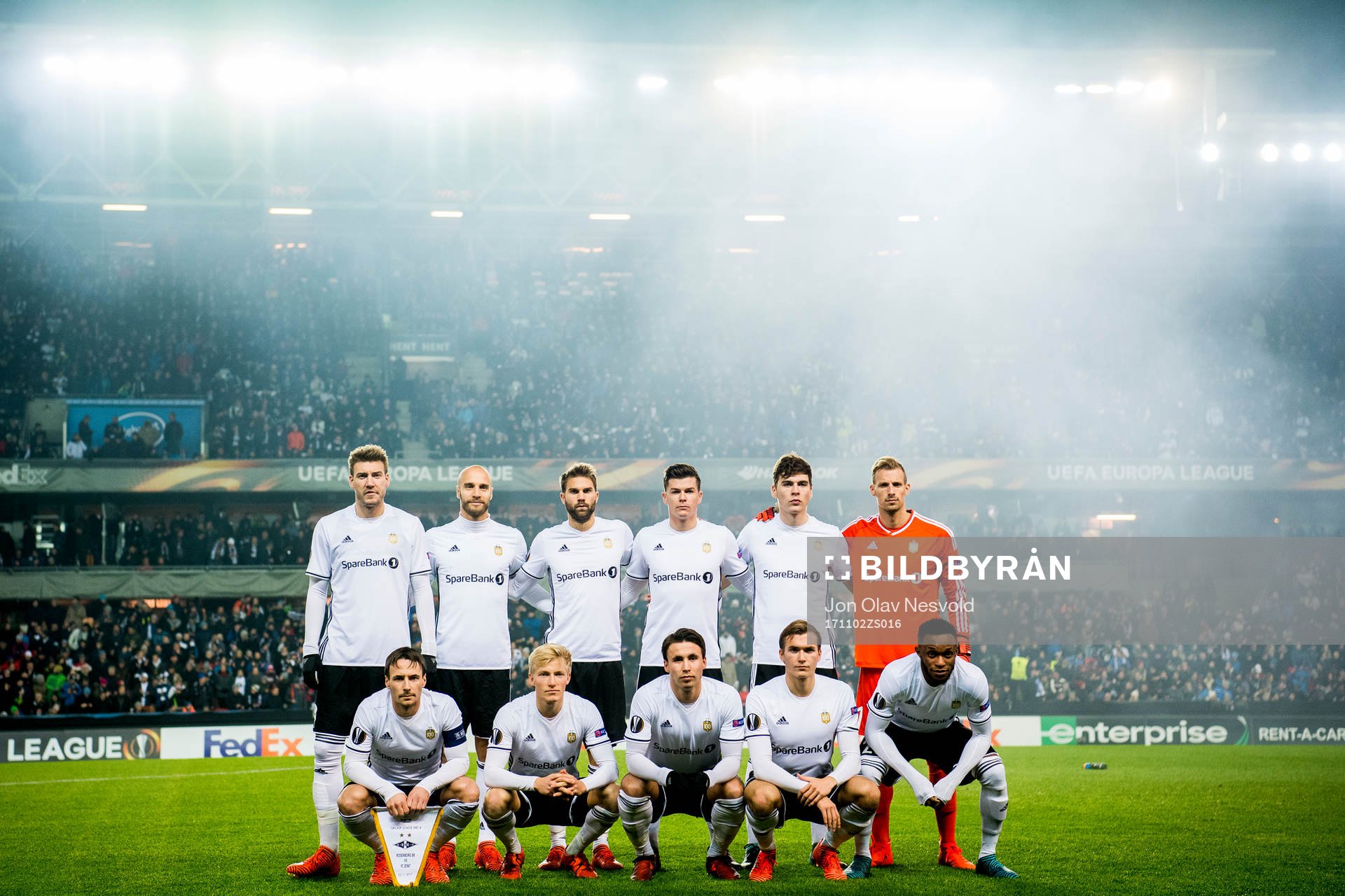Nicklas Bendtner (2nd row), Tore Reginiussen, Tore