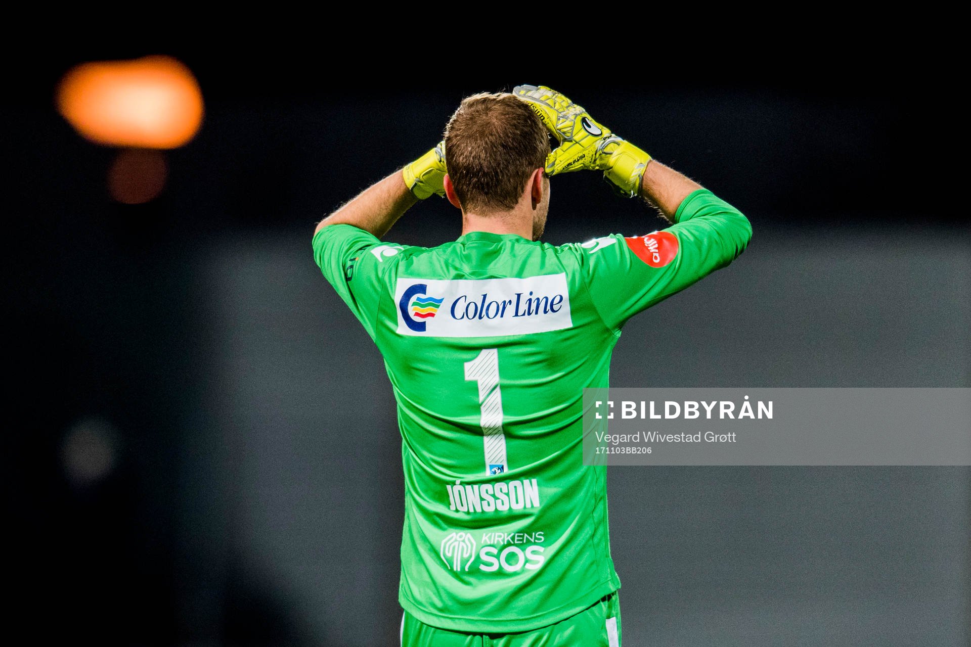 Goalkeeper Ingvar Jonsson of Sandefjord looks dejected