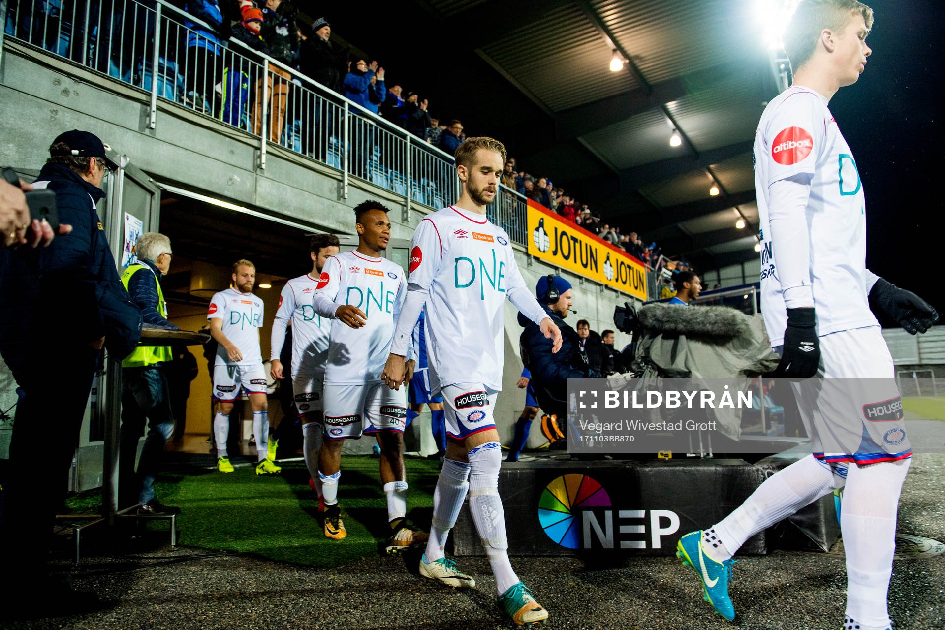 Daniel Mikal Aas Berntsen of Vålerenga enters the pitch