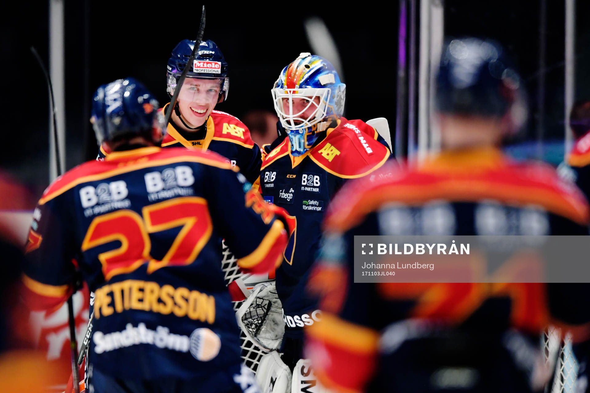 Djurgårdens målvakt Joacim Eriksson jublar